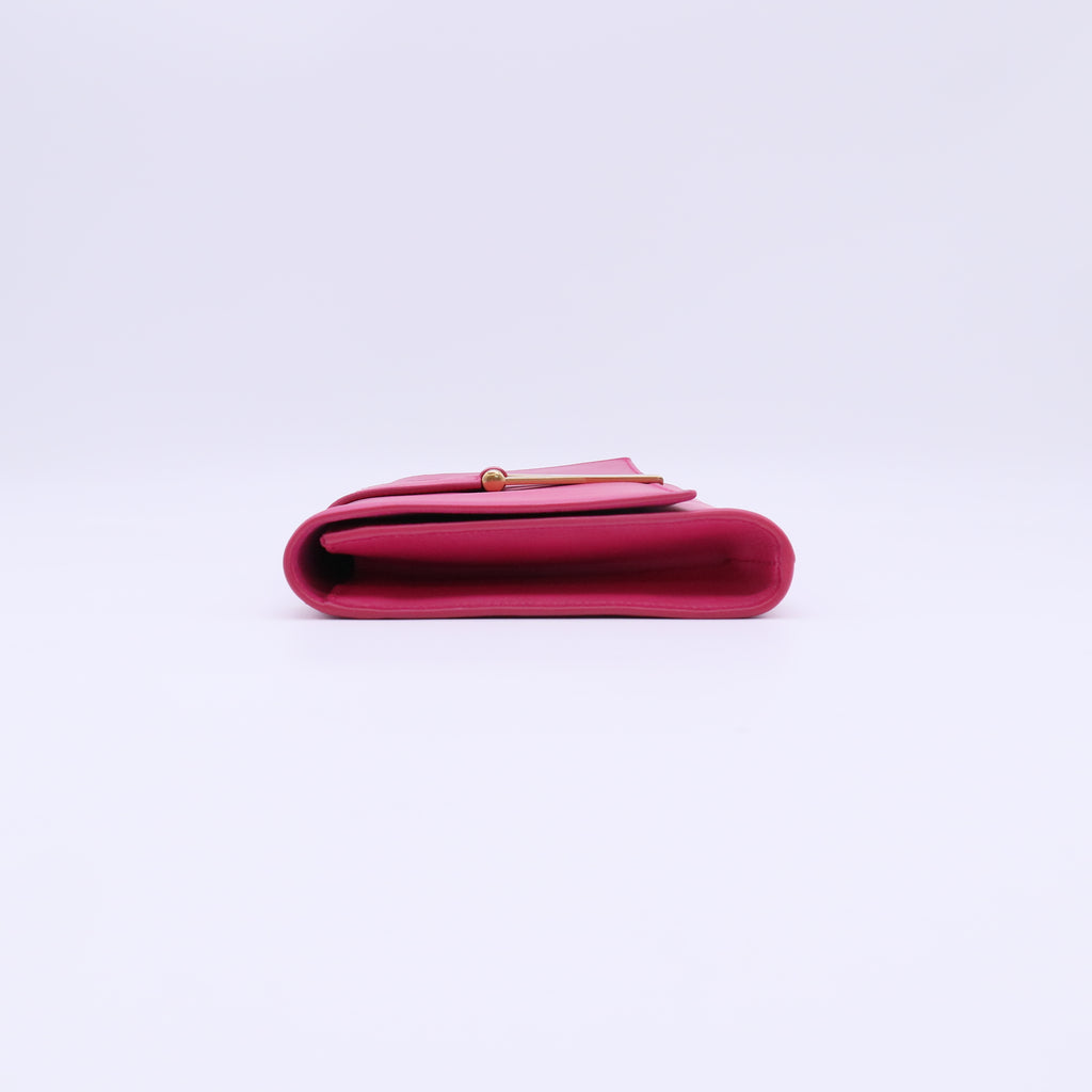 Calfskin Classic Y Ligne Clutch Fuchsia B22615