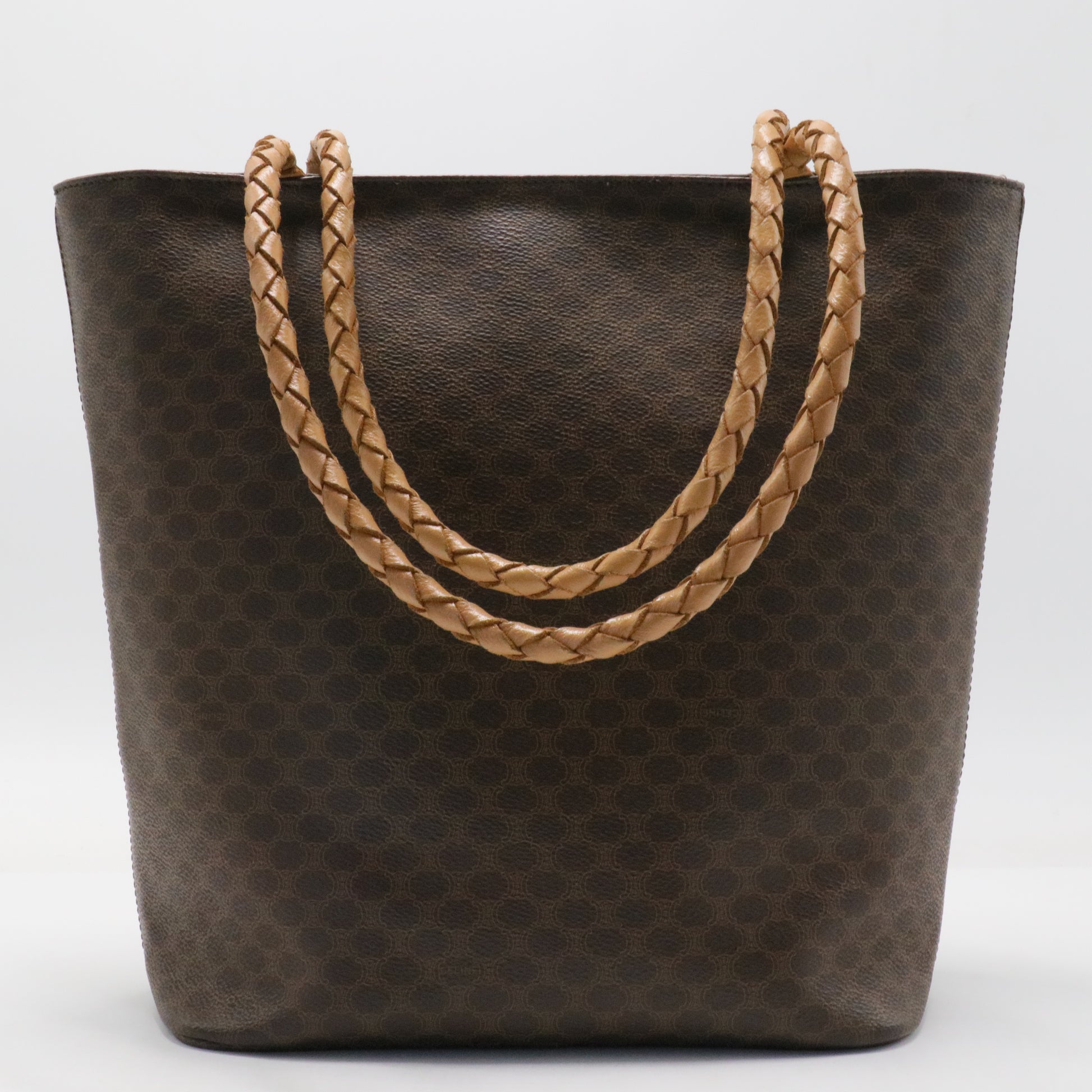 Macadam Canvas Tote Bag PVC Leather Brown