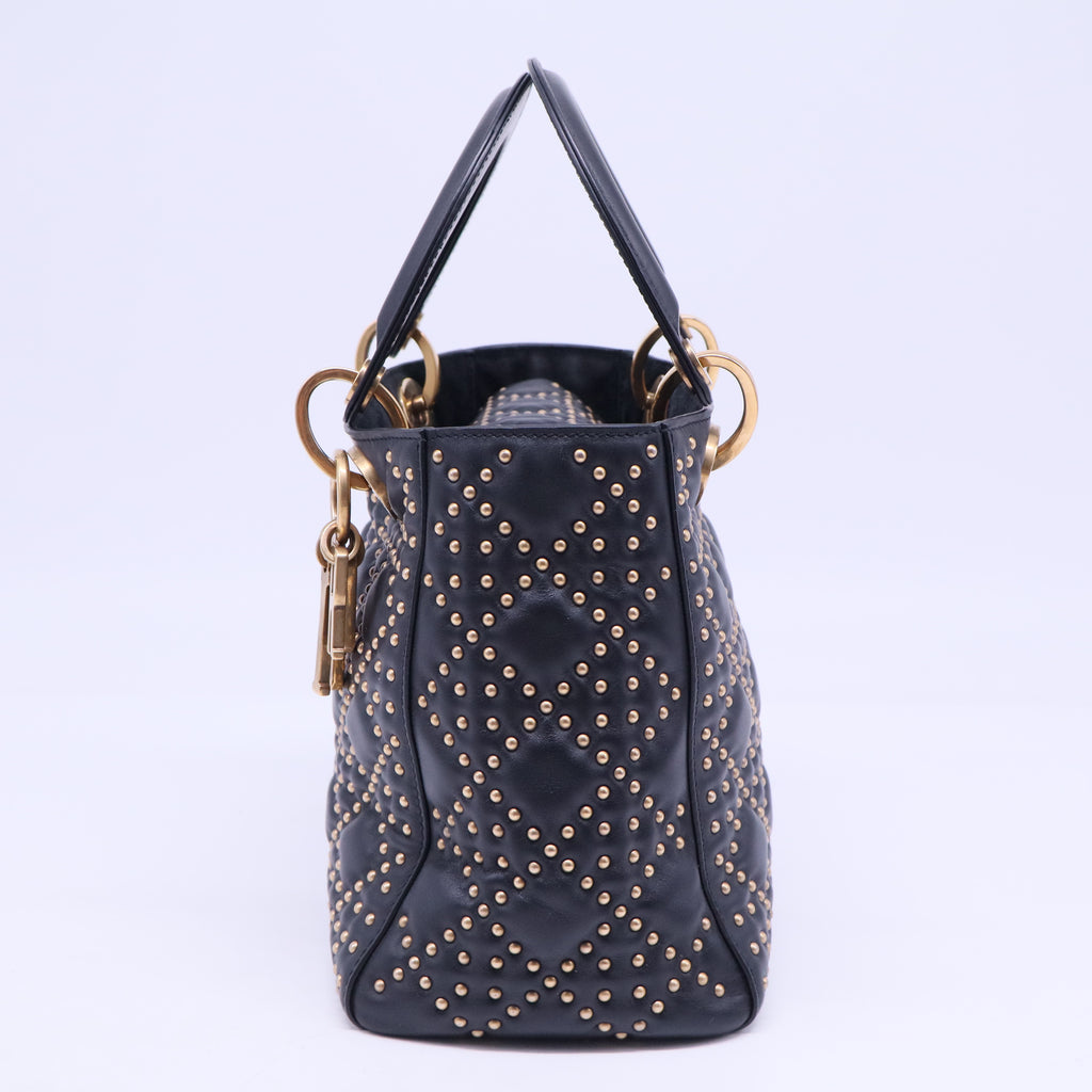 Supple Lady Dior Bag Cannage Studded Lambskin Medium B20319