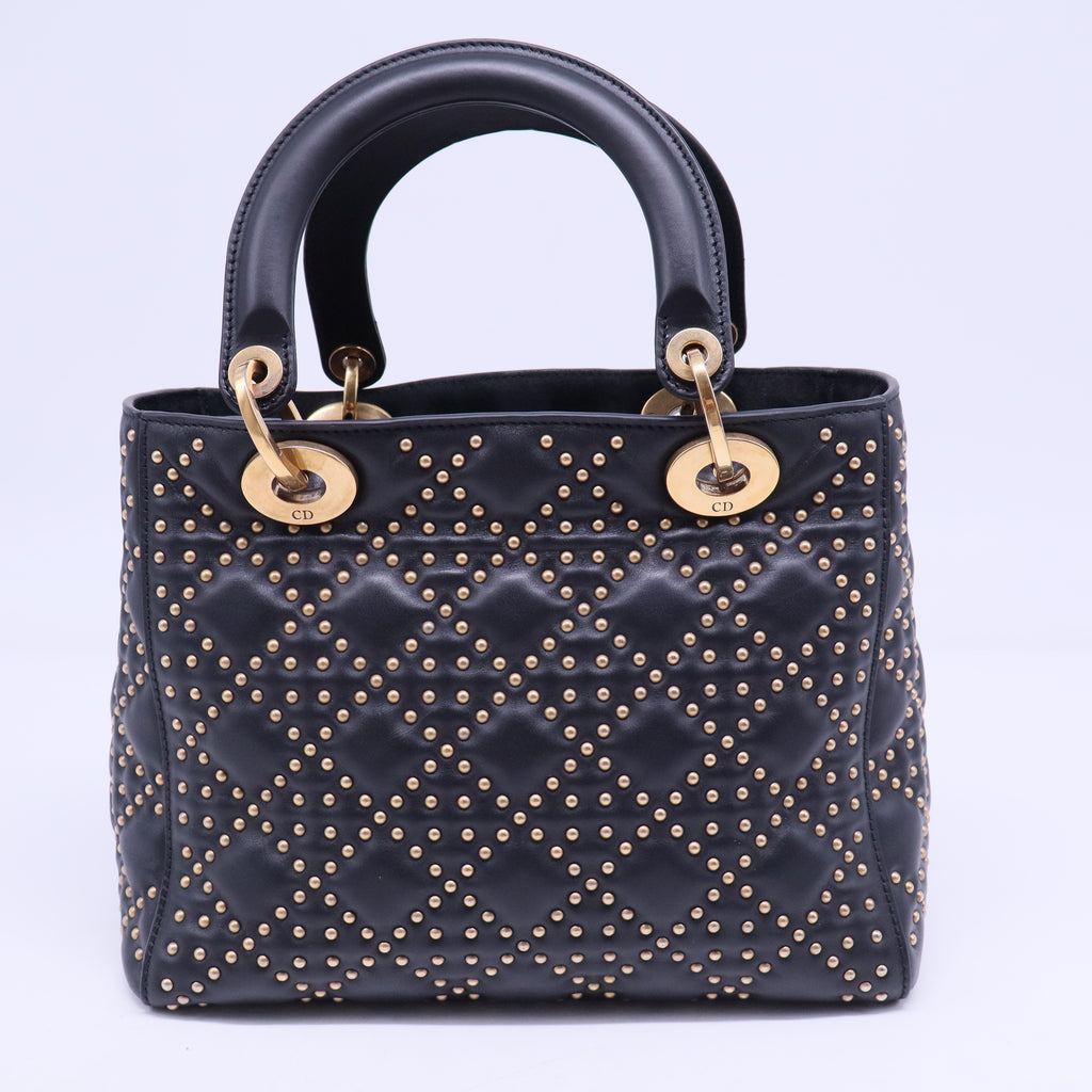 Supple Lady Dior Bag Cannage Studded Lambskin Medium B20319