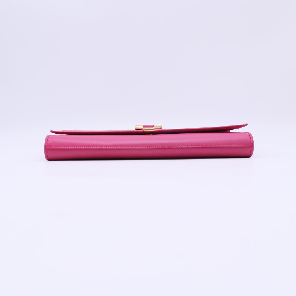 Calfskin Classic Y Ligne Clutch Fuchsia B22615