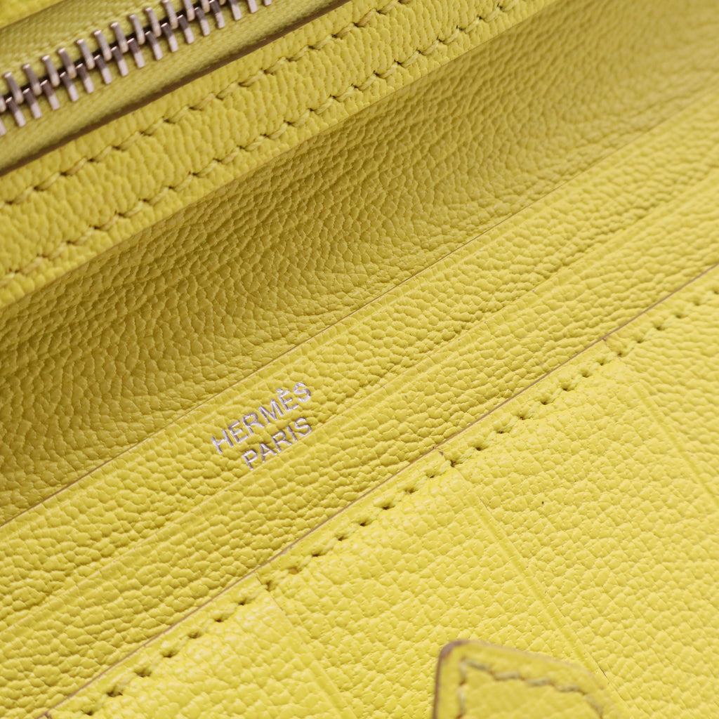Bean Wallet Leather Yellow Auth