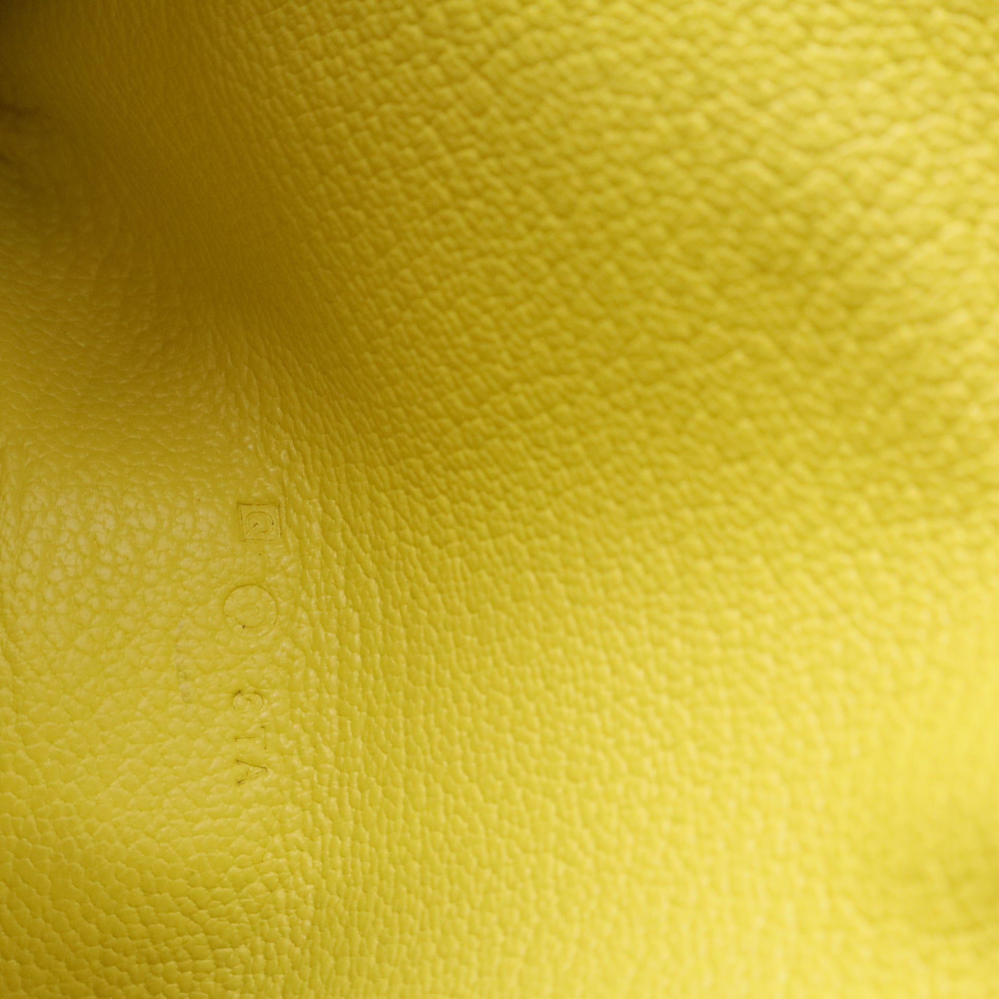 Bean Wallet Leather Yellow Auth