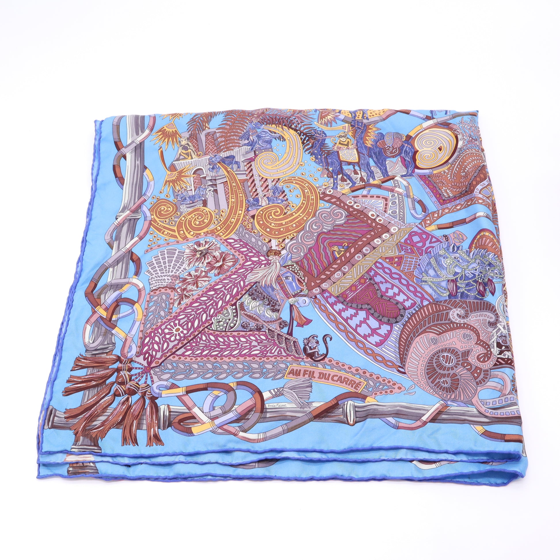 Hermes Scarf Au Fil du Carre 90 Twins LDJ5197