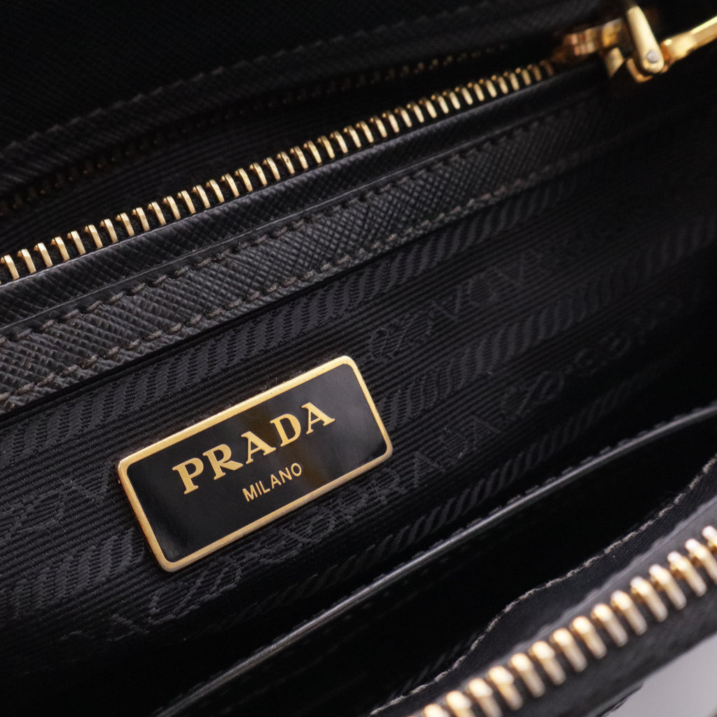 Double Zip Lux Tote Saffiano Leather Small