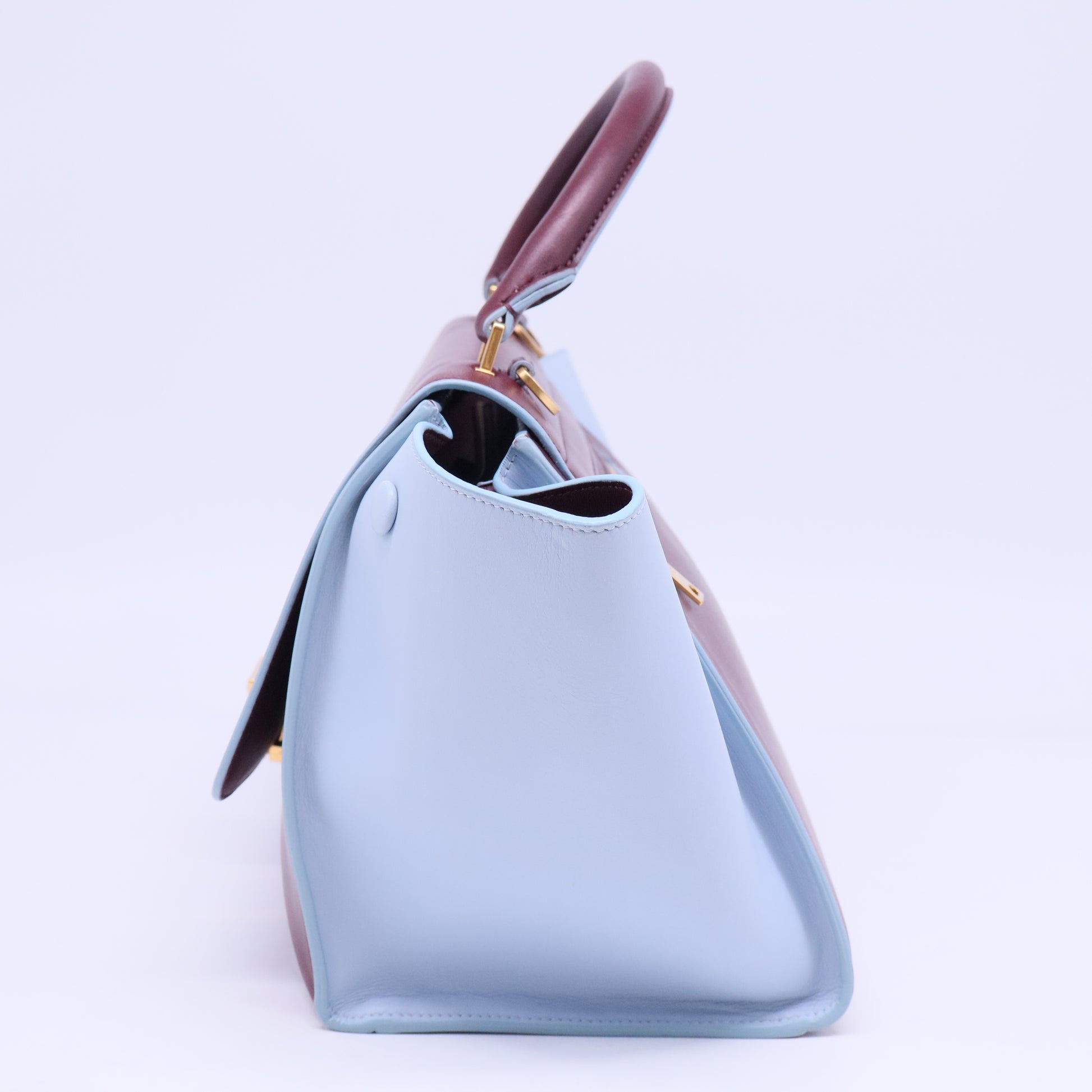Sleek Calfskin Tri-color Small Trapeze B20435