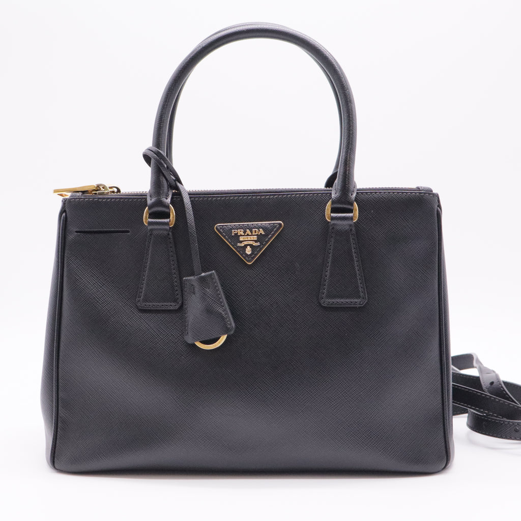 Double Zip Lux Tote Saffiano Leather Small