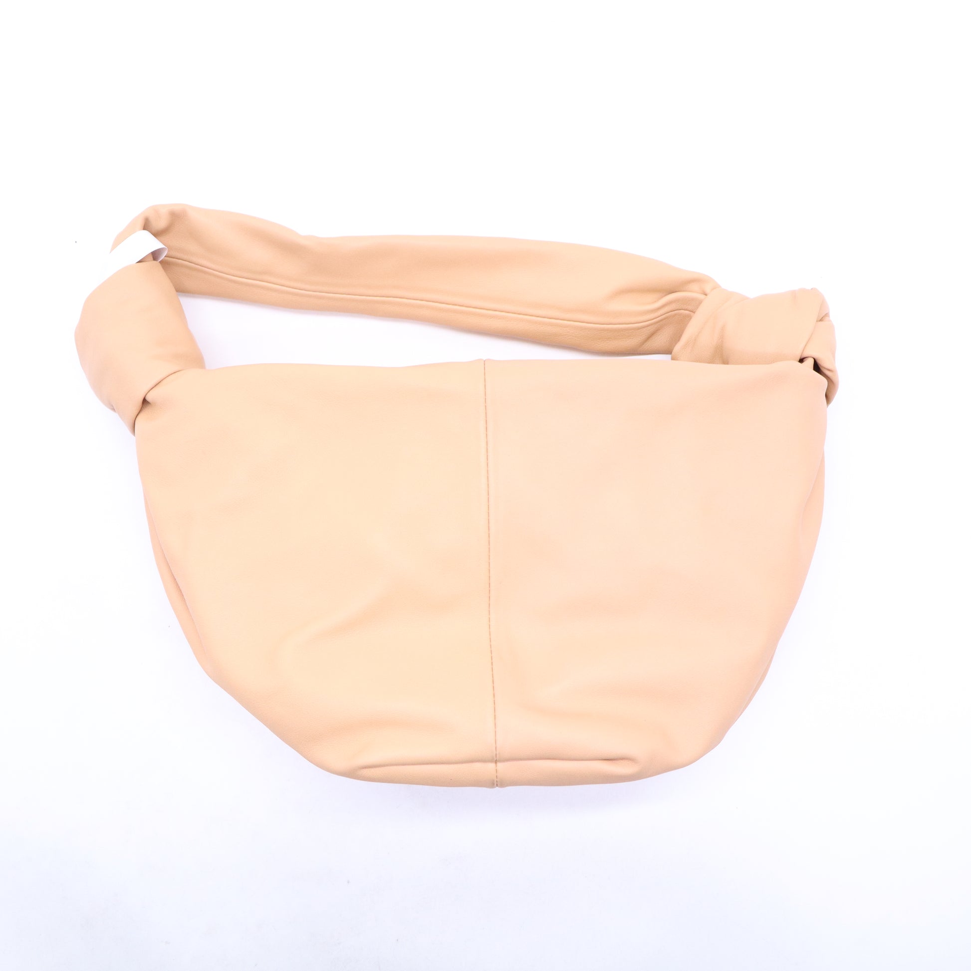 Beige Leather Double Knot Shoulder Bag B20993