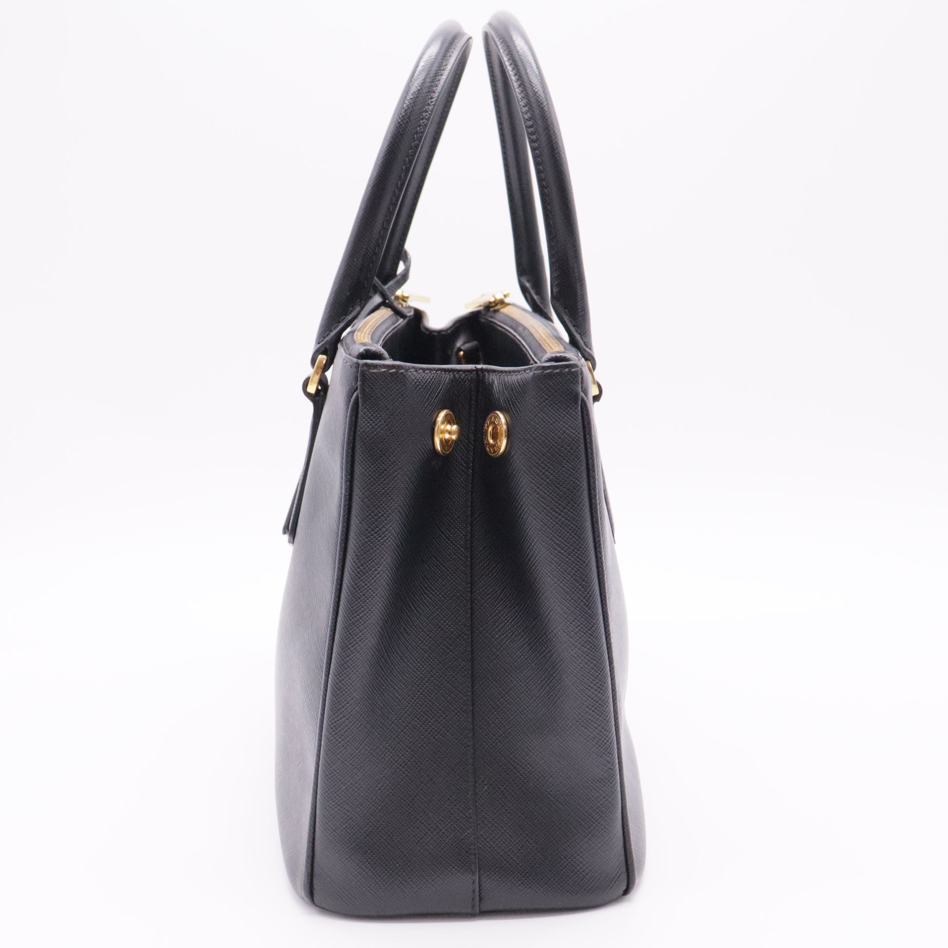 Double Zip Lux Tote Saffiano Leather Small