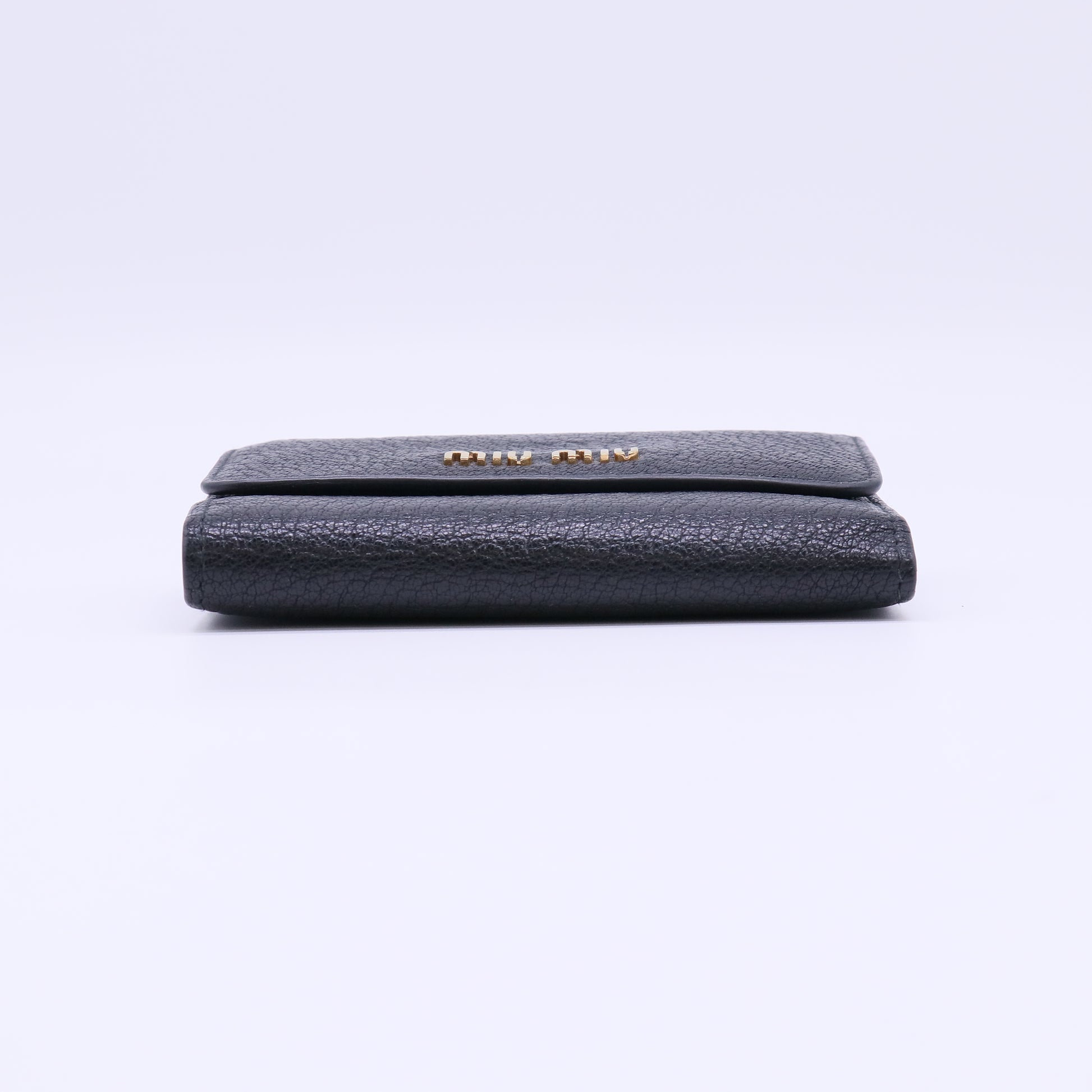 Miu Miu Madras Leather Small Trifold Wallet W22150