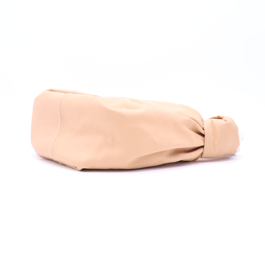 Beige Leather Double Knot Shoulder Bag B20993