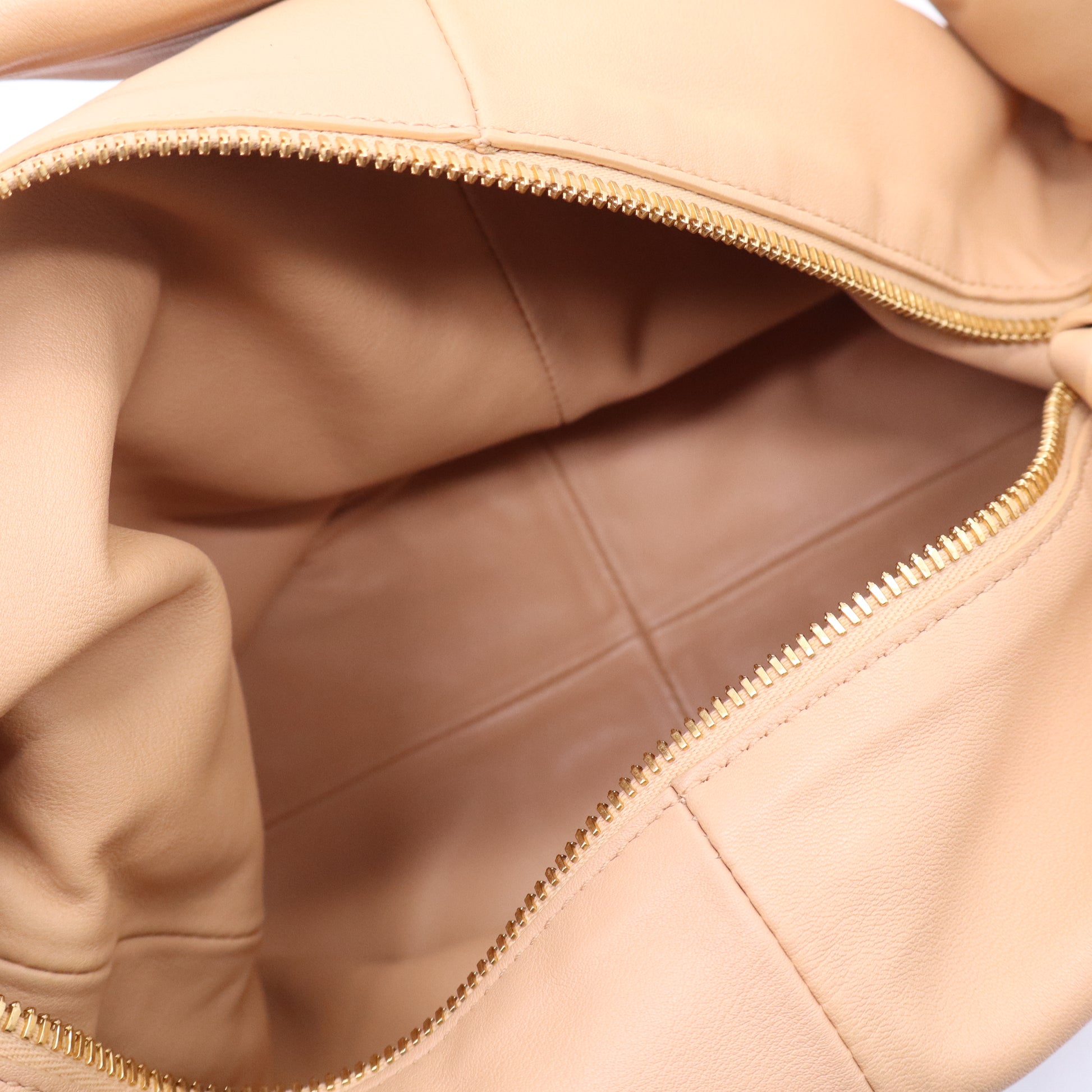 Beige Leather Double Knot Shoulder Bag B20993