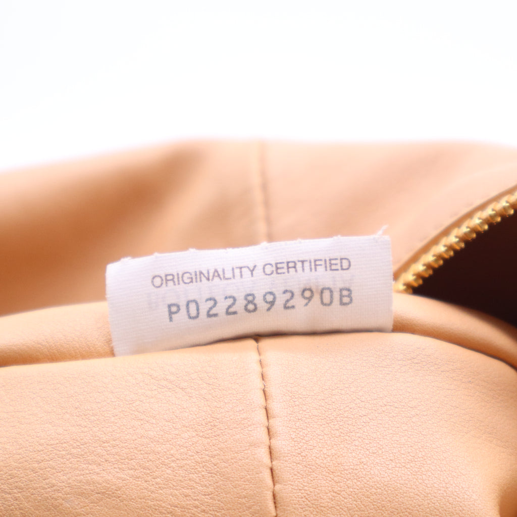 Beige Leather Double Knot Shoulder Bag B20993