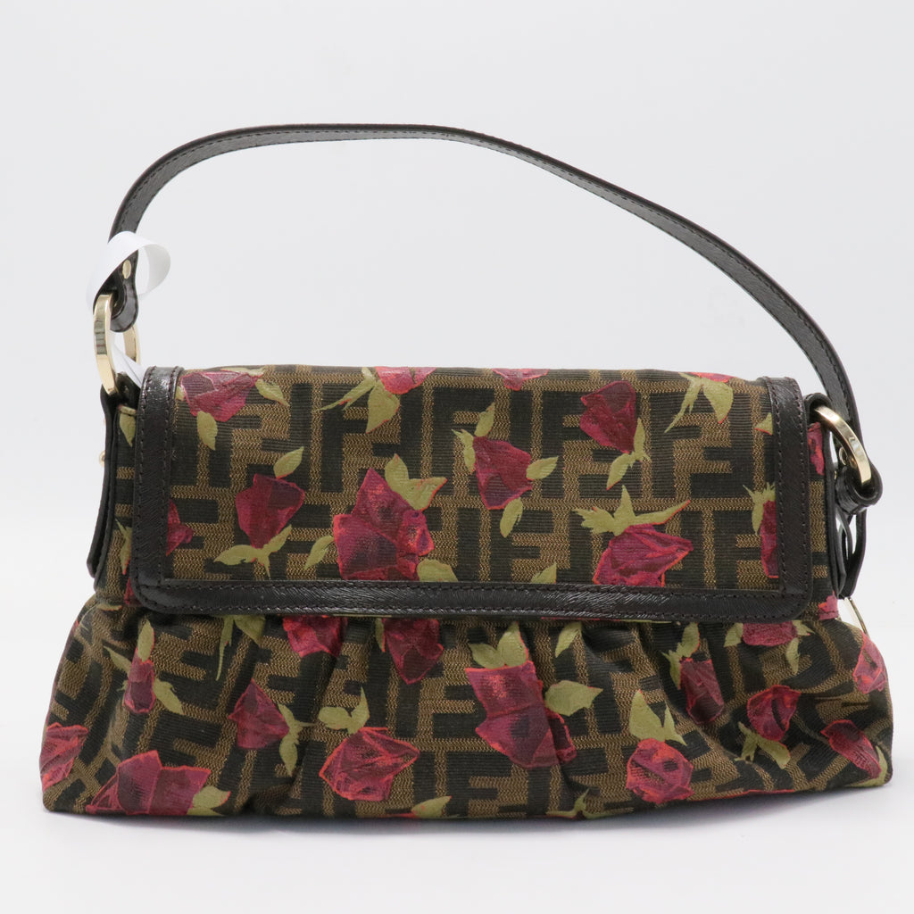 Leather Trimmed Small Painted Roses Zucca Chef Bag