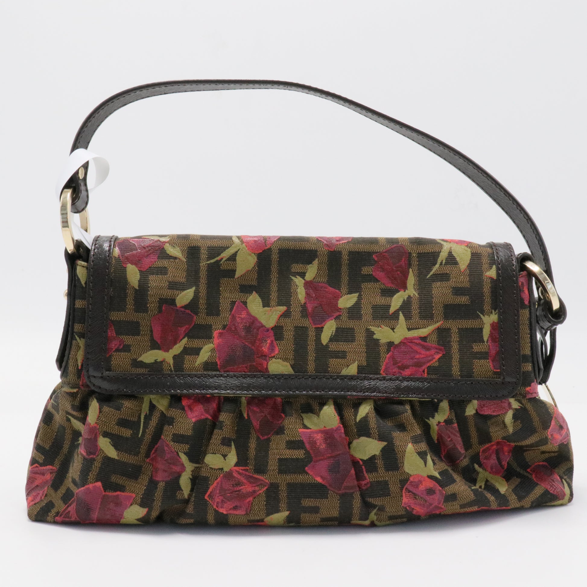 Leather Trimmed Small Painted Roses Zucca Chef Bag