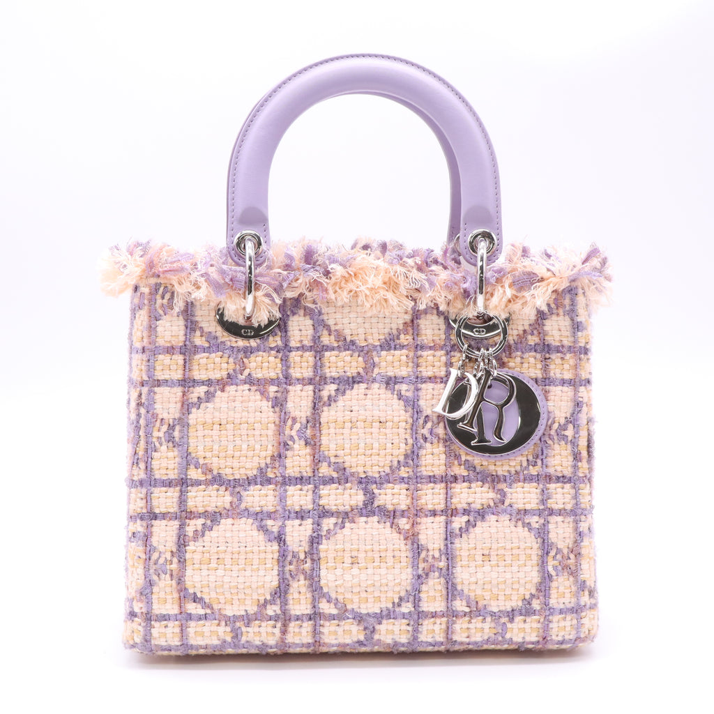 Christian Dior Tweed Cannage Medium Lady Dior Bag B23752