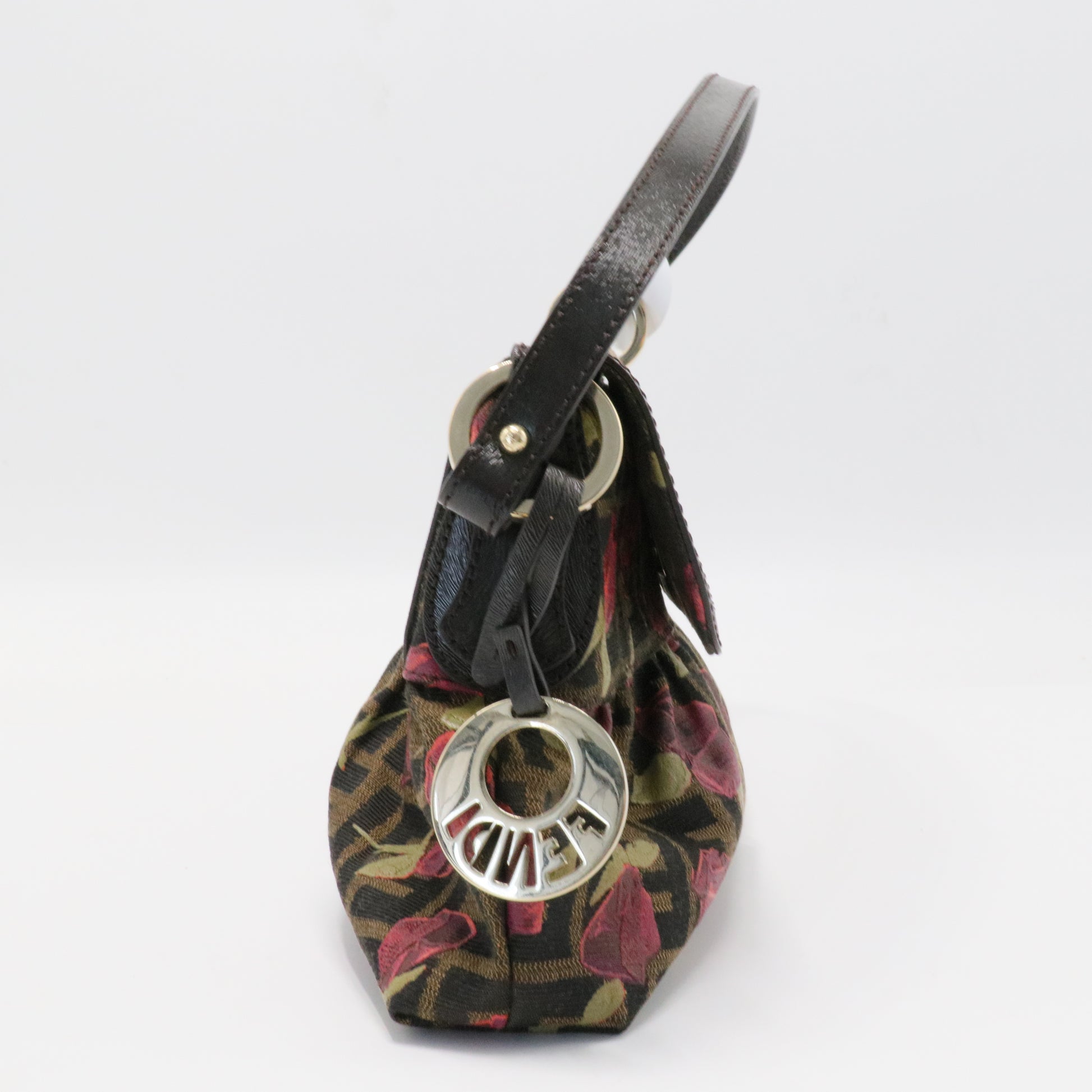 Leather Trimmed Small Painted Roses Zucca Chef Bag