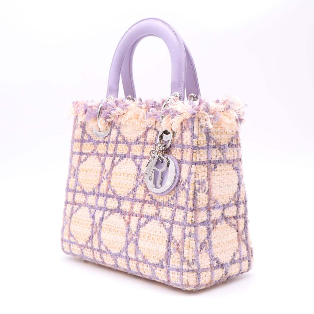 Christian Dior Tweed Cannage Medium Lady Dior Bag B23752