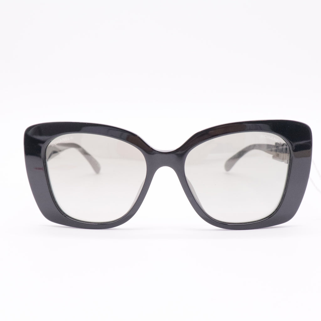 Acetate Strass Square Sunglasses 5422 Black twins