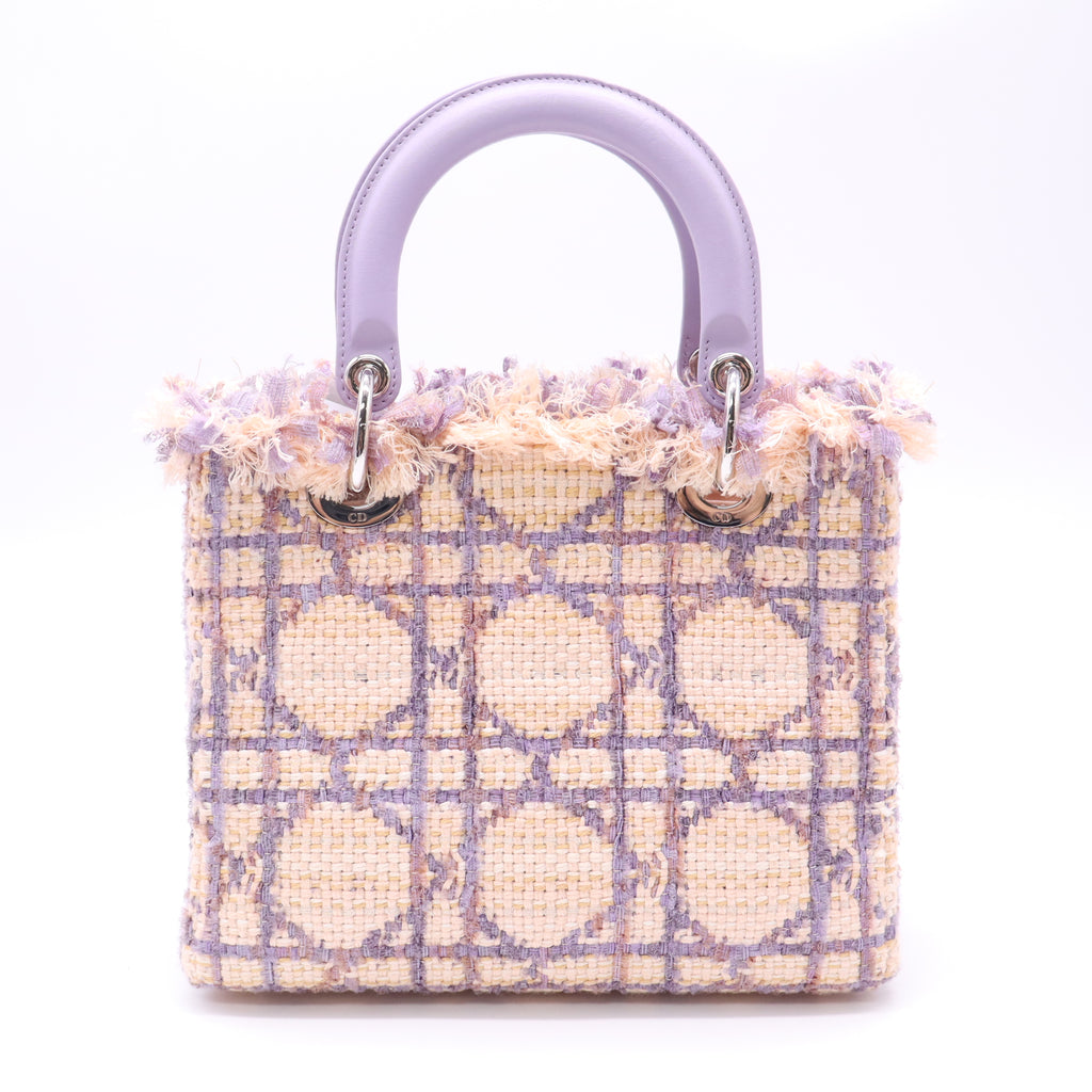 Christian Dior Tweed Cannage Medium Lady Dior Bag B23752