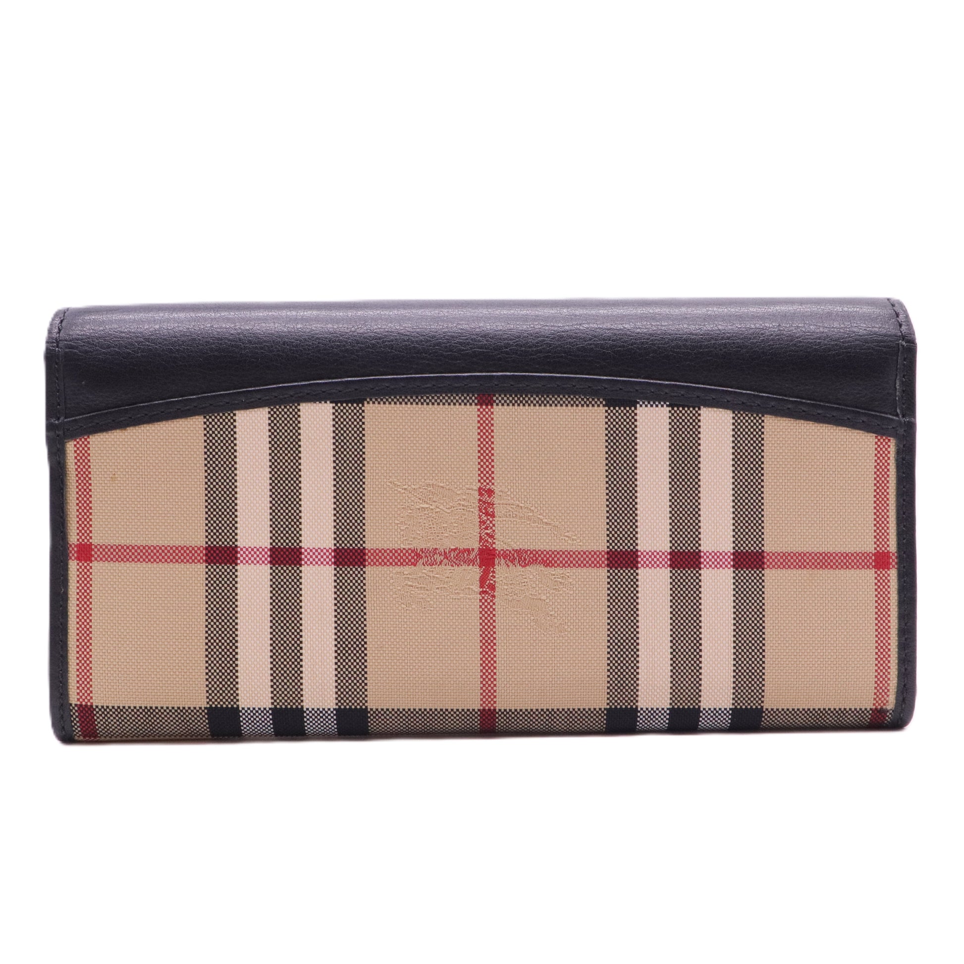 Porter Continental Wallet Leather and Horseferry Check Canvas Long