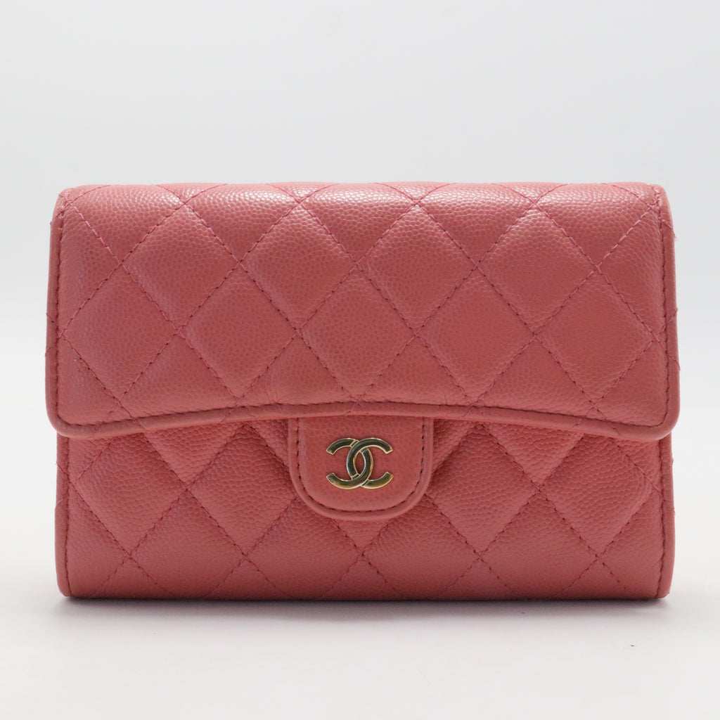Classic Flap Wallet Crossbody Bag Quilted Caviar Mini