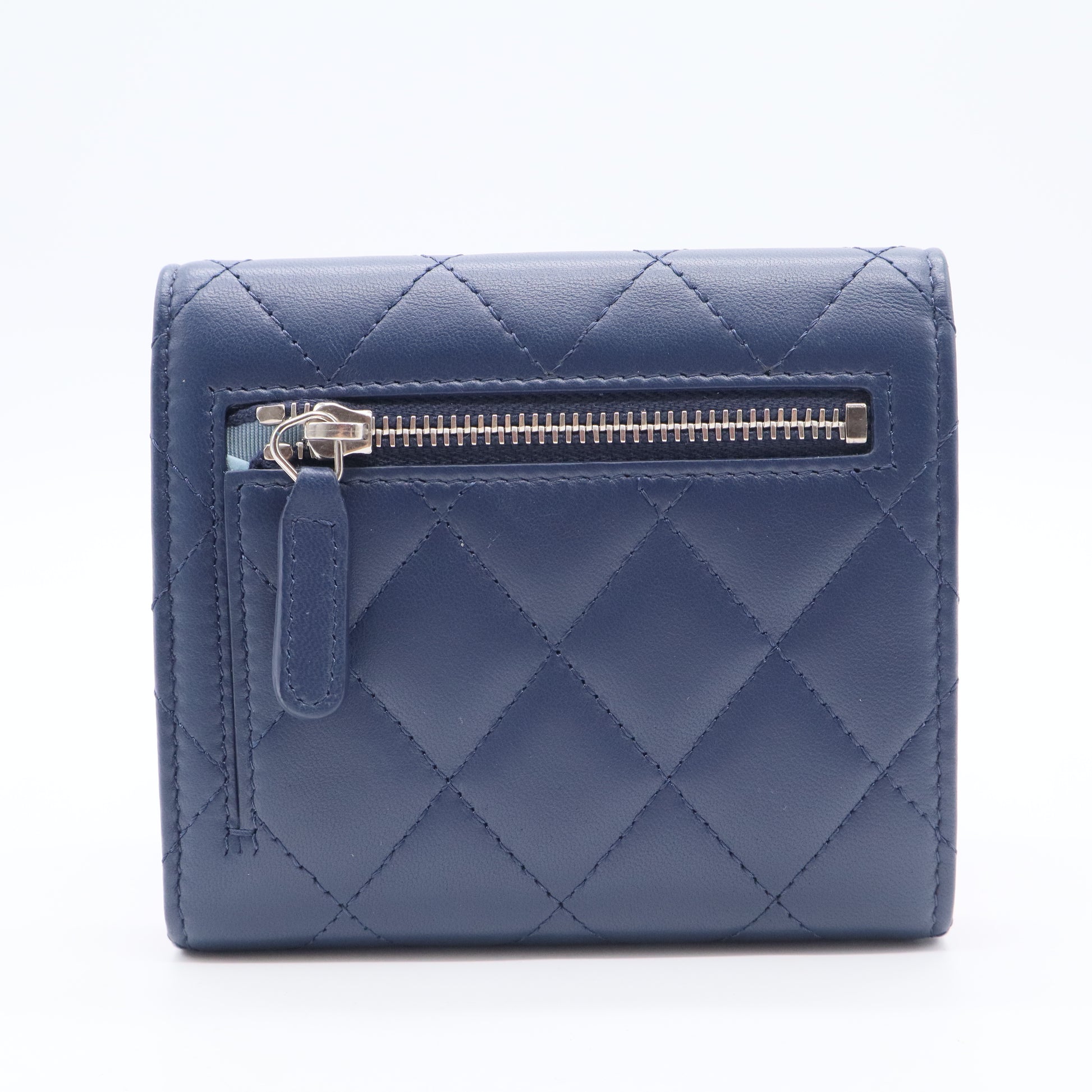 CC Mark Small flap Compact wallet Trifold wallet Lambskin Leather Black