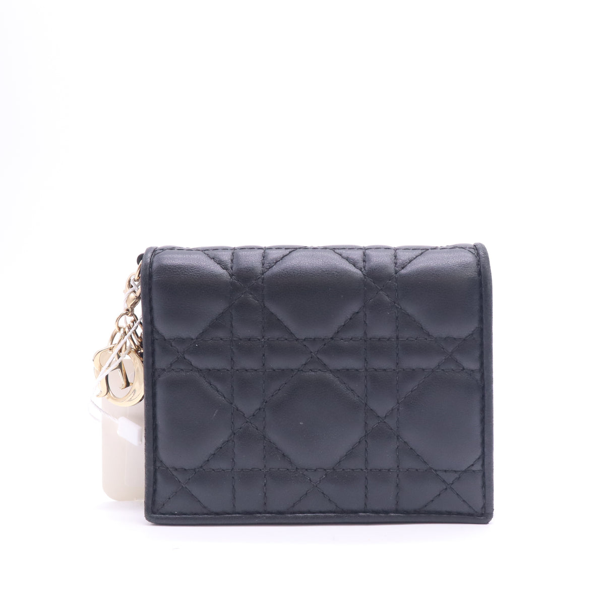 Christian Dior Lambskin Cannage Mini Lady Dior Wallet Black Twins LDJ6261