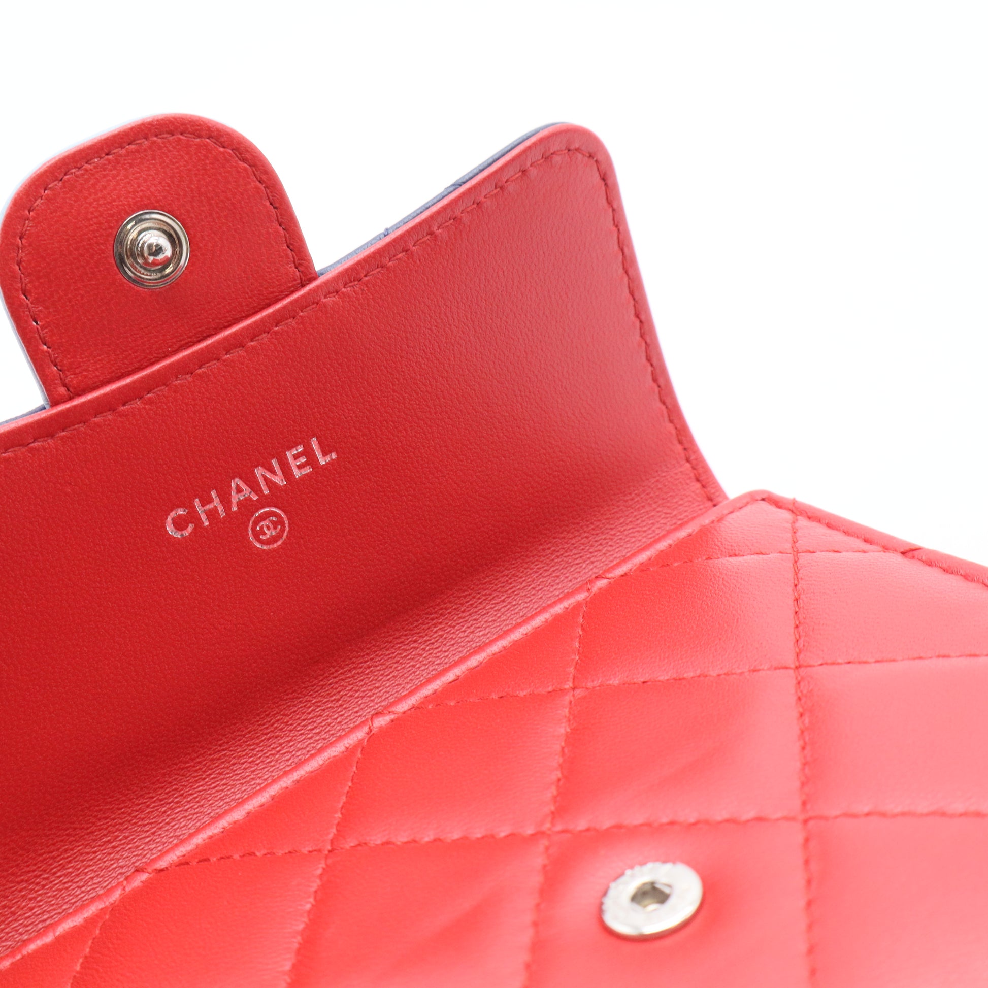 CC Mark Small flap Compact wallet Trifold wallet Lambskin Leather Black