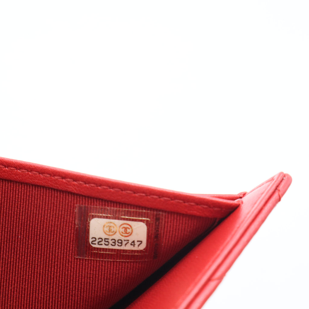 CC Mark Small flap Compact wallet Trifold wallet Lambskin Leather Black