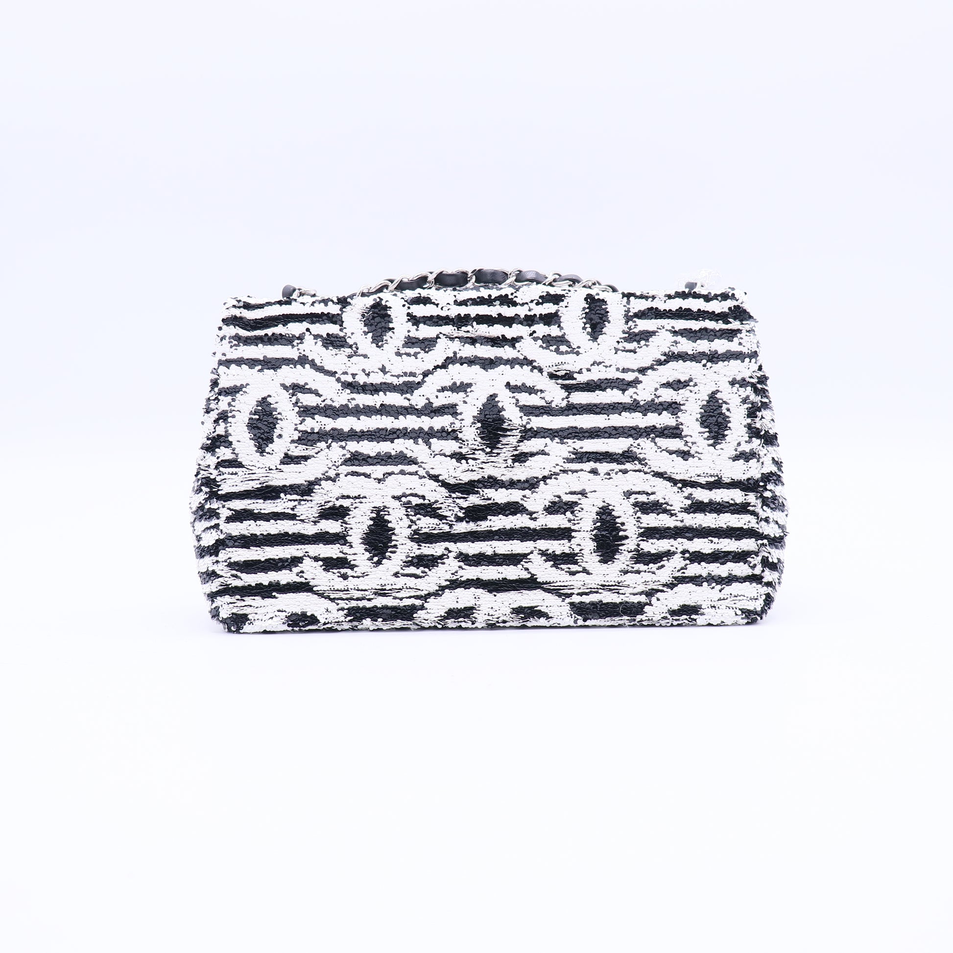 Chanel 24S Black/White Sequins CC Single Flap Bag Spring-Summer 2024 Collection twins LDJ3774
