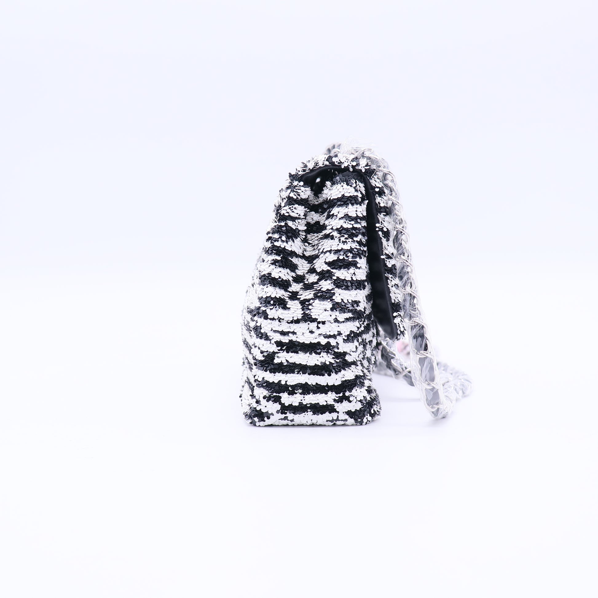 Chanel 24S Black/White Sequins CC Single Flap Bag Spring-Summer 2024 Collection twins LDJ3774