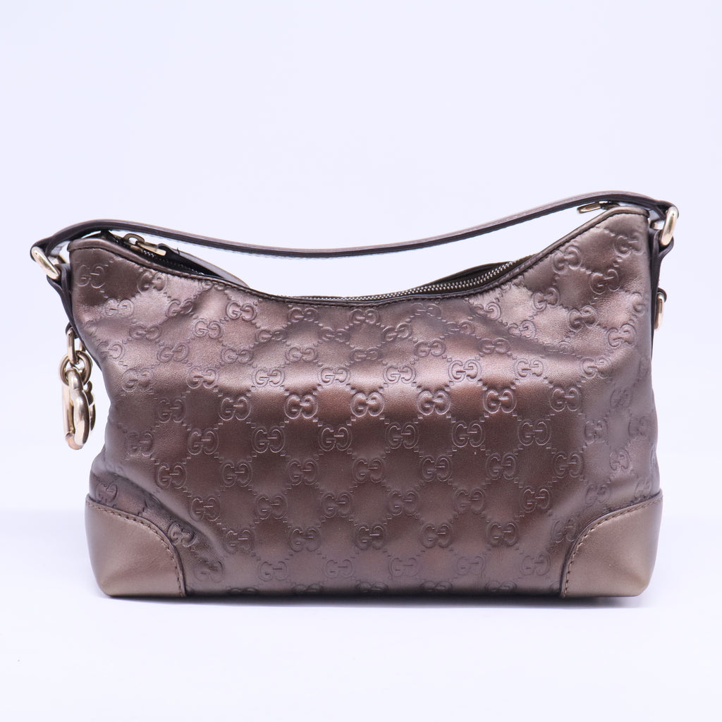 Bronze Guccissima Leather Heart Bit Hobo B20207