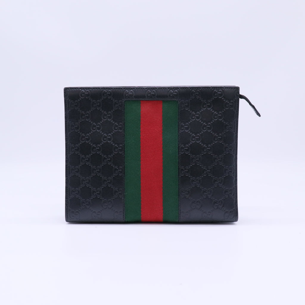 Guccissima Signature Web New Web Cosmetic Case Black W21868