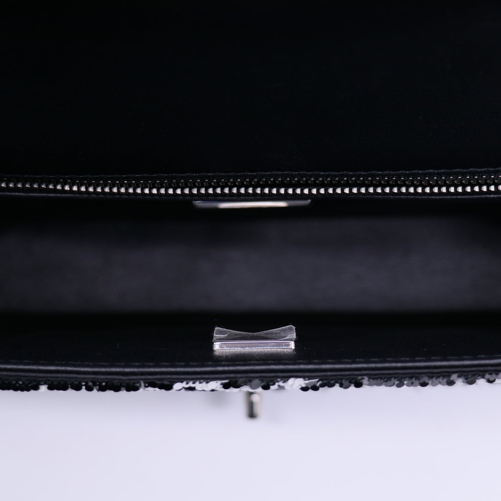 Chanel 24S Black/White Sequins CC Single Flap Bag Spring-Summer 2024 Collection twins LDJ3774
