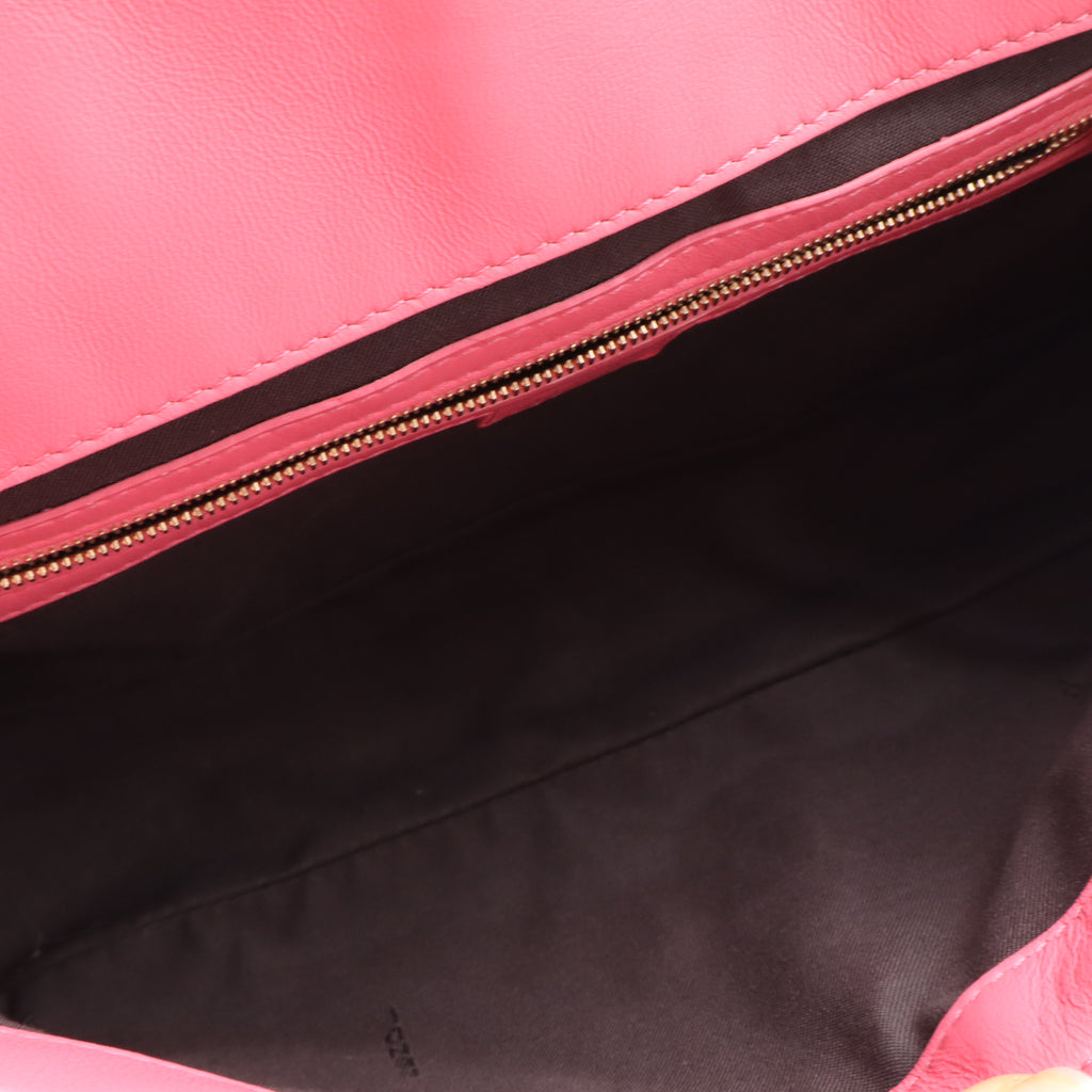Fendi Rosa FF Embossed Nappa Leather Baguette Bag twins LDJ4681
