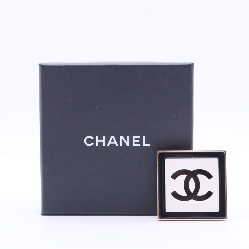 CC Logo Square Frame Brooch