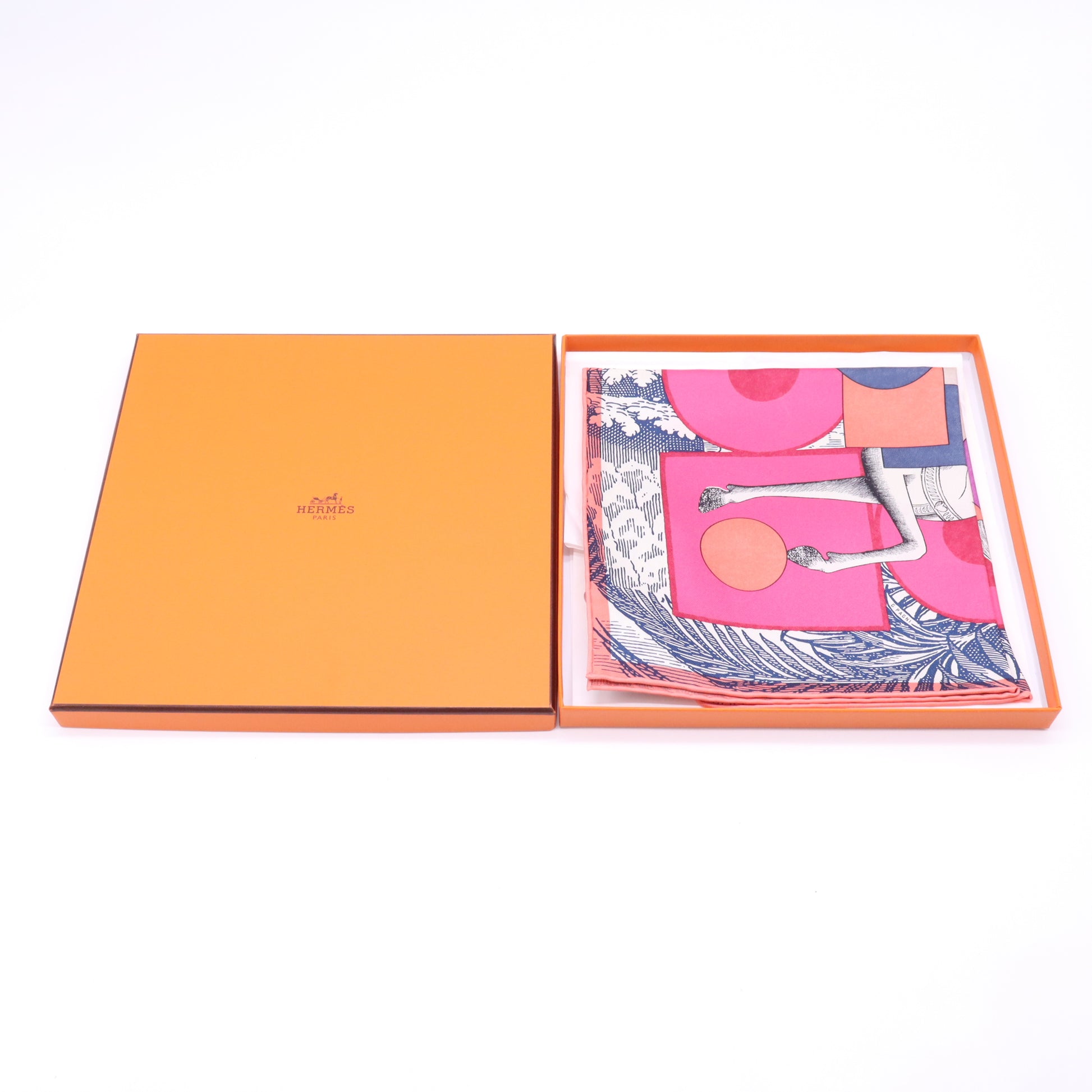 Hermès Cavalier en Formes scarf 45 Rose Twins LDJ5199