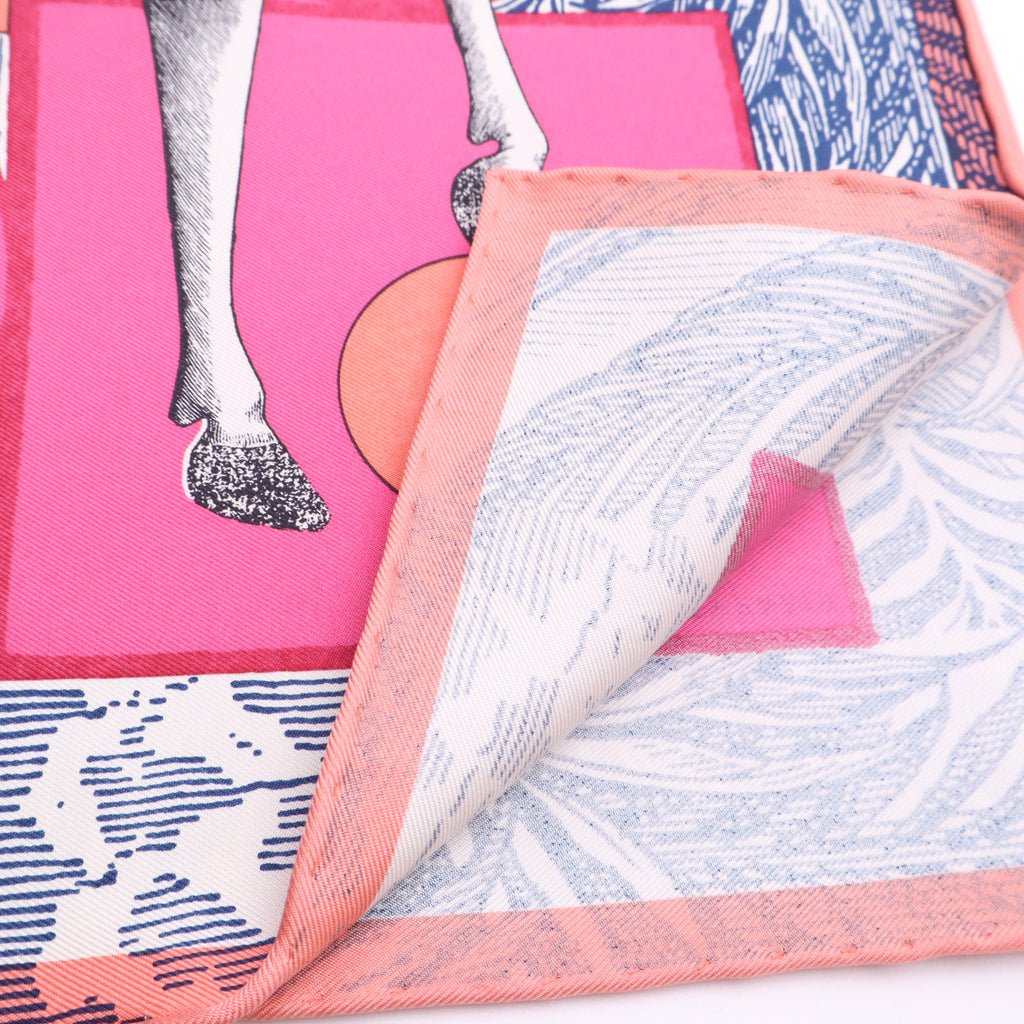 Hermès Cavalier en Formes scarf 45 Rose Twins LDJ5199