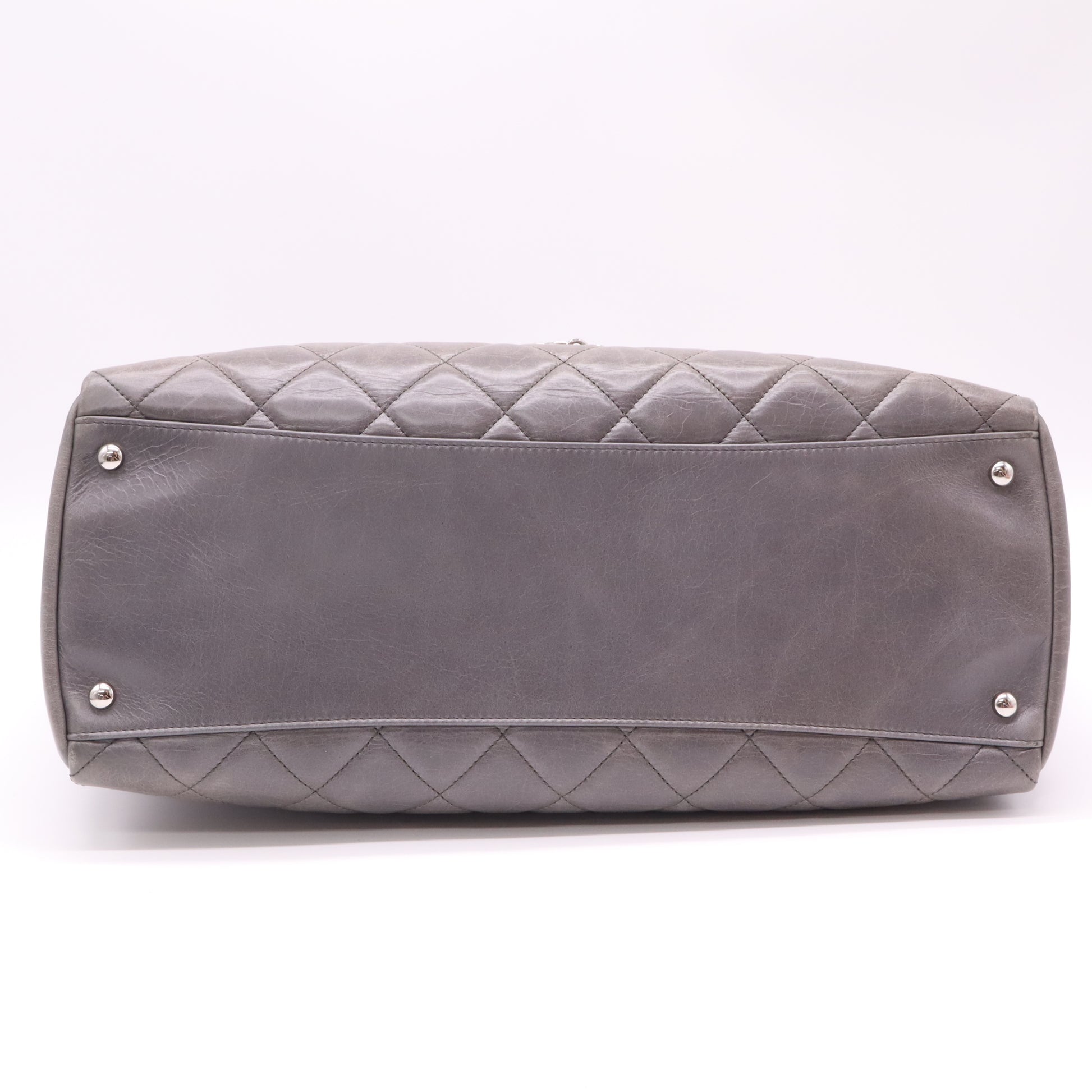 Chanel Dark Grey Leather Large CC Delivery Tote Bag twins LDJ4690