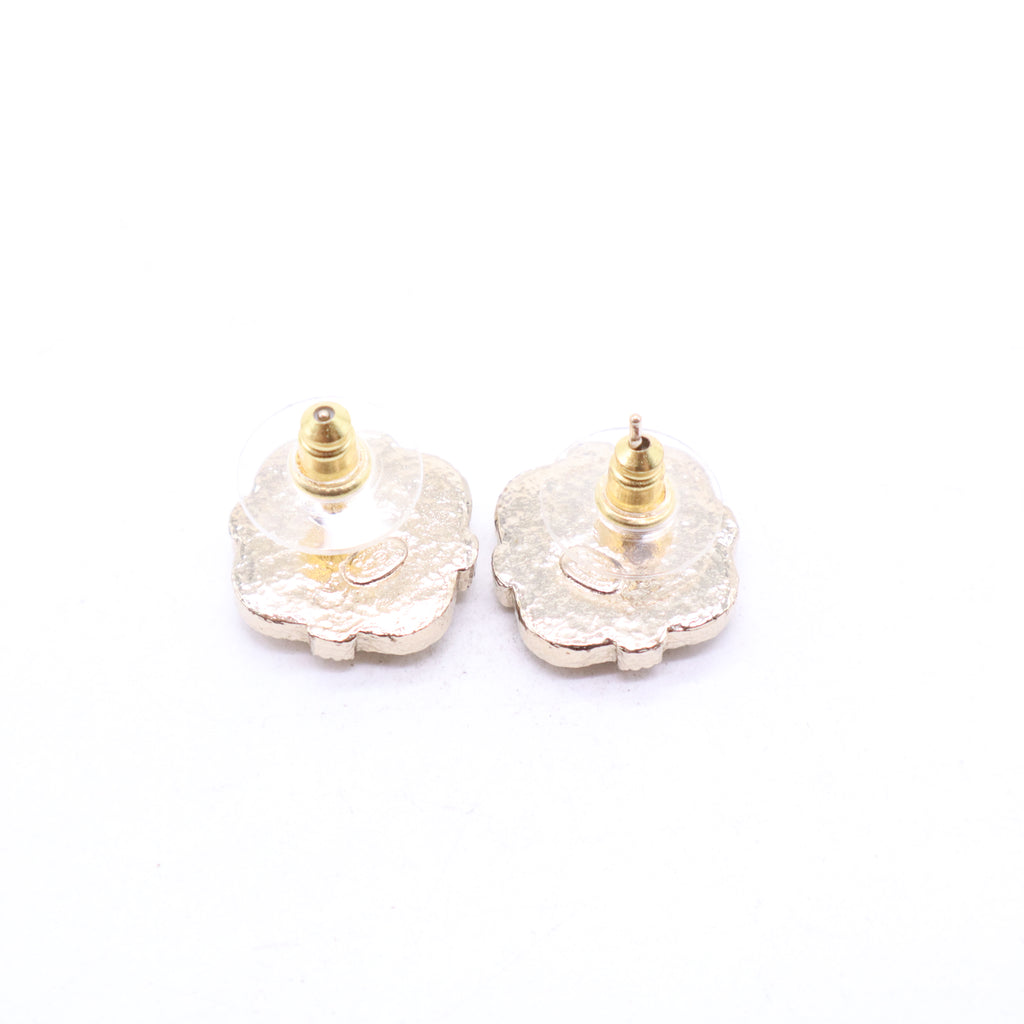 Chanel Resin CC Round Earrings W21122