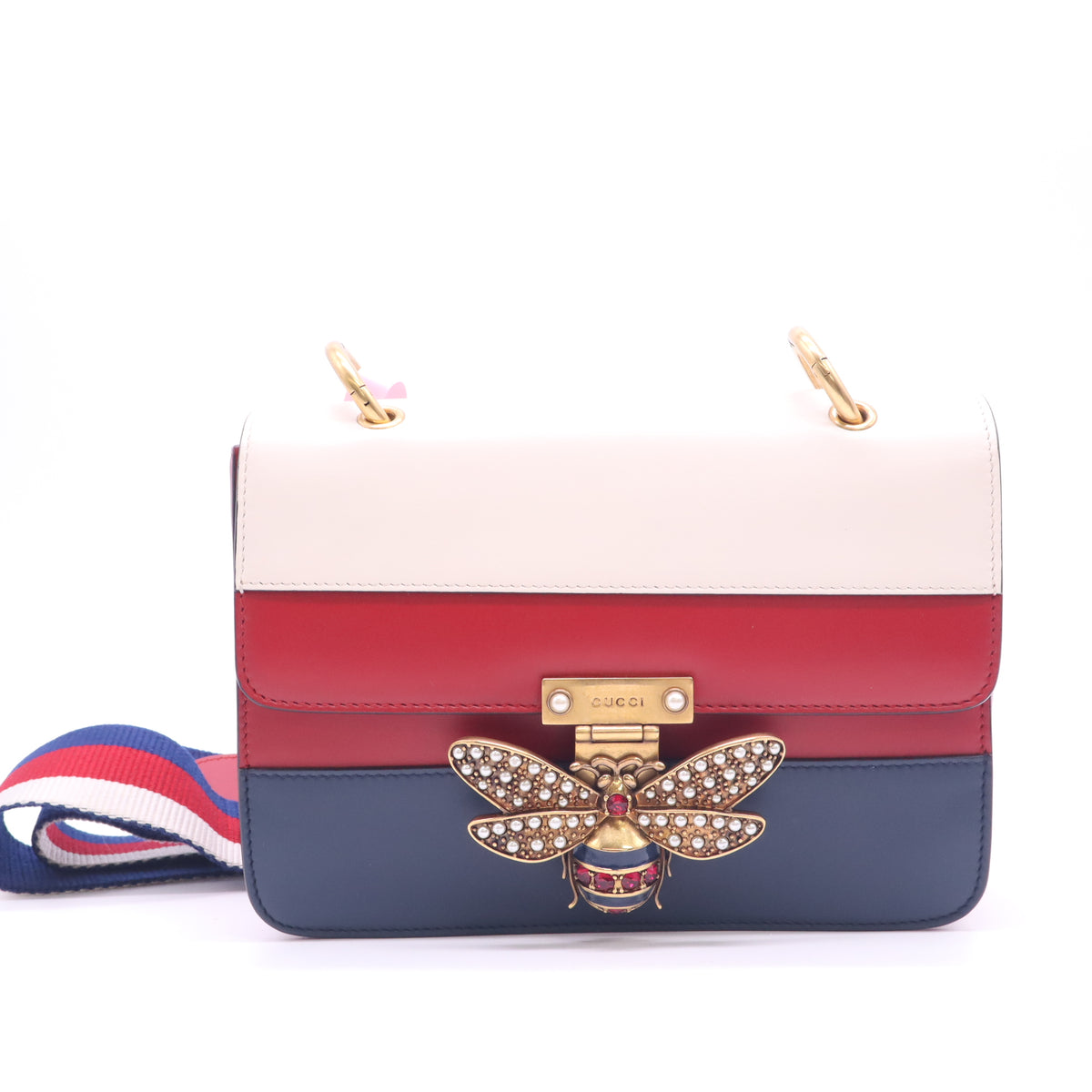 Gucci Calfskin Sylvie Web Queen Margaret Shoulder Bag Twins LDJ6285