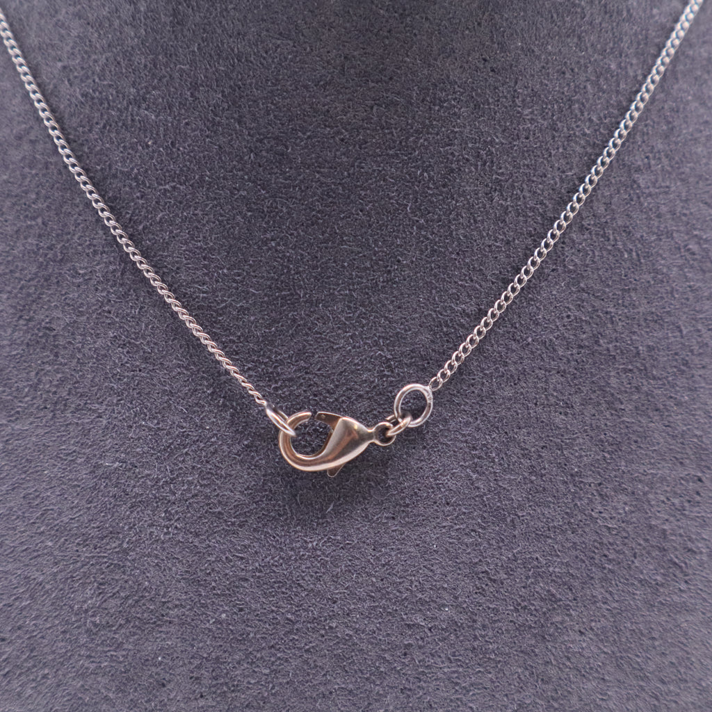 Silver Metal Crystal CC Logo Pendant Necklace