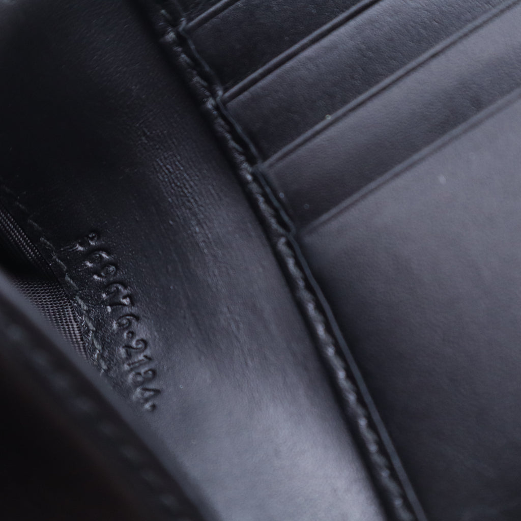 Gucci Black Guccissima Leather Interlocking G French Wallet W20720