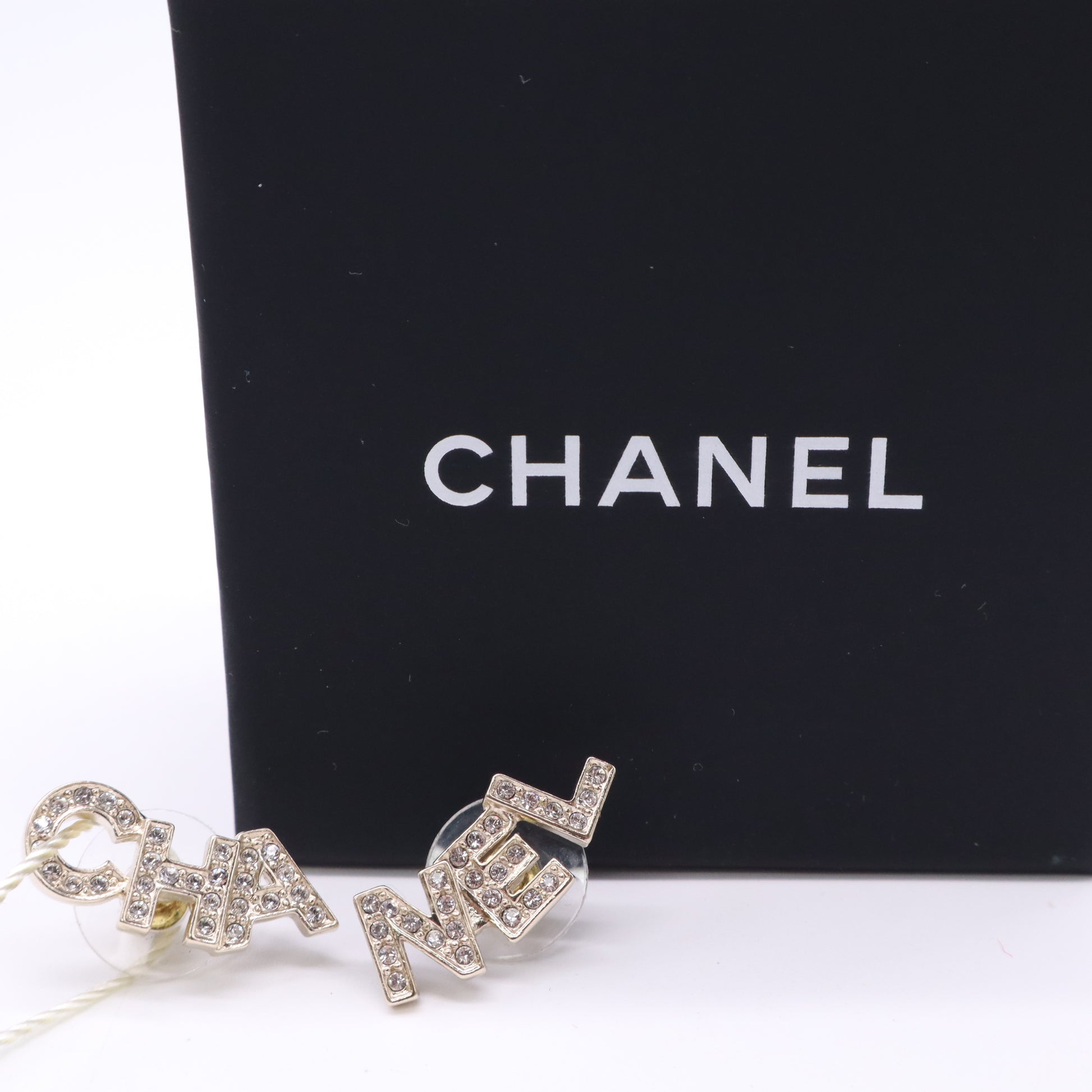 Chanel Signature Stud Earrings Gold Twins LDZ603