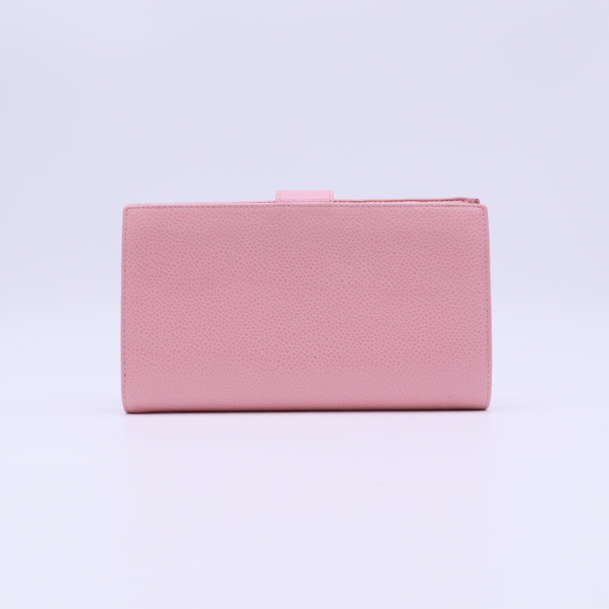 Chanel Pink Caviar CC Stitch Long Bifold Wallet W21403