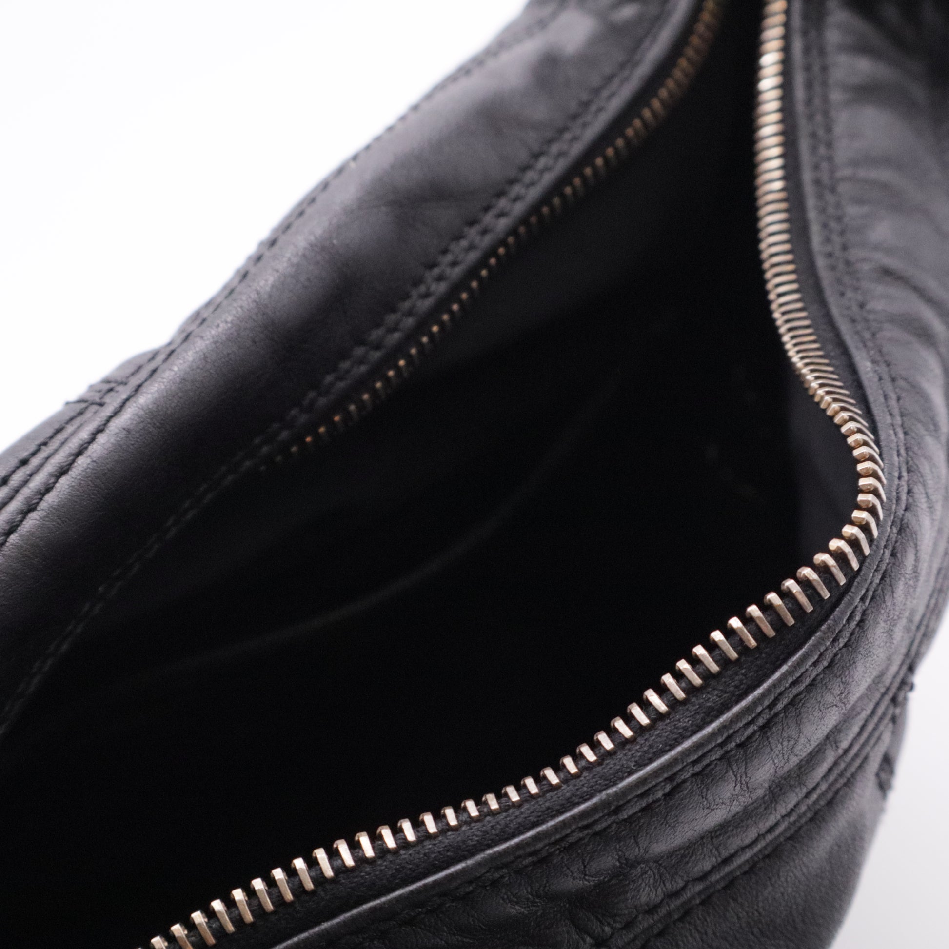 Vintage Black Lambskin CC Tortoise Handle Hobo