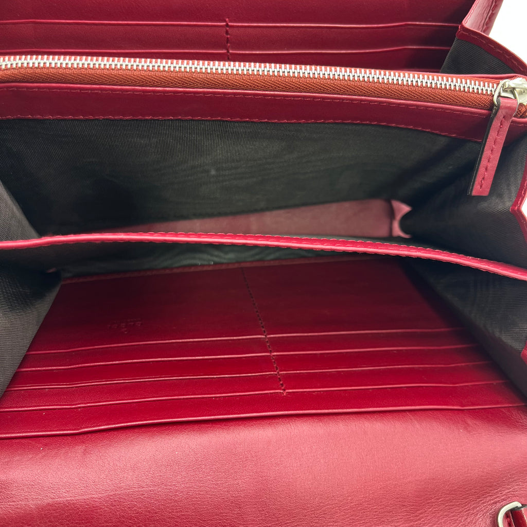 Velvet GG Monogram Mini Dionysus Chain Wallet Red Cipria twins