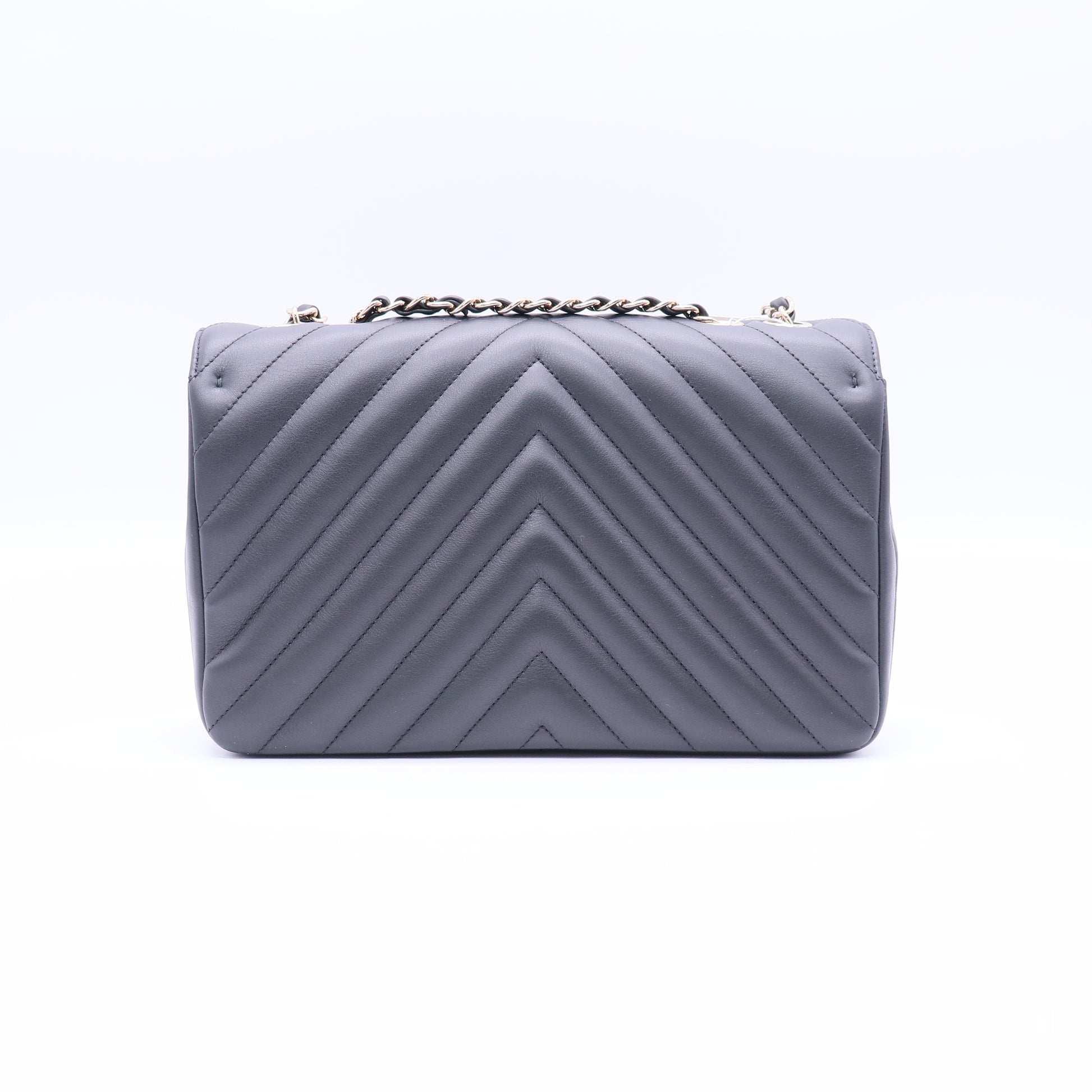 Statement Flap Bag Chevron Calfskin Medium Twins LDJ3699