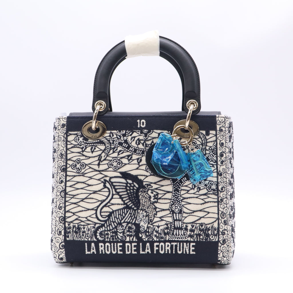 Christian Dior Embroidered La Roue de la Fortune Tarot Medium Lady Dior Bag Twins LDJ5205